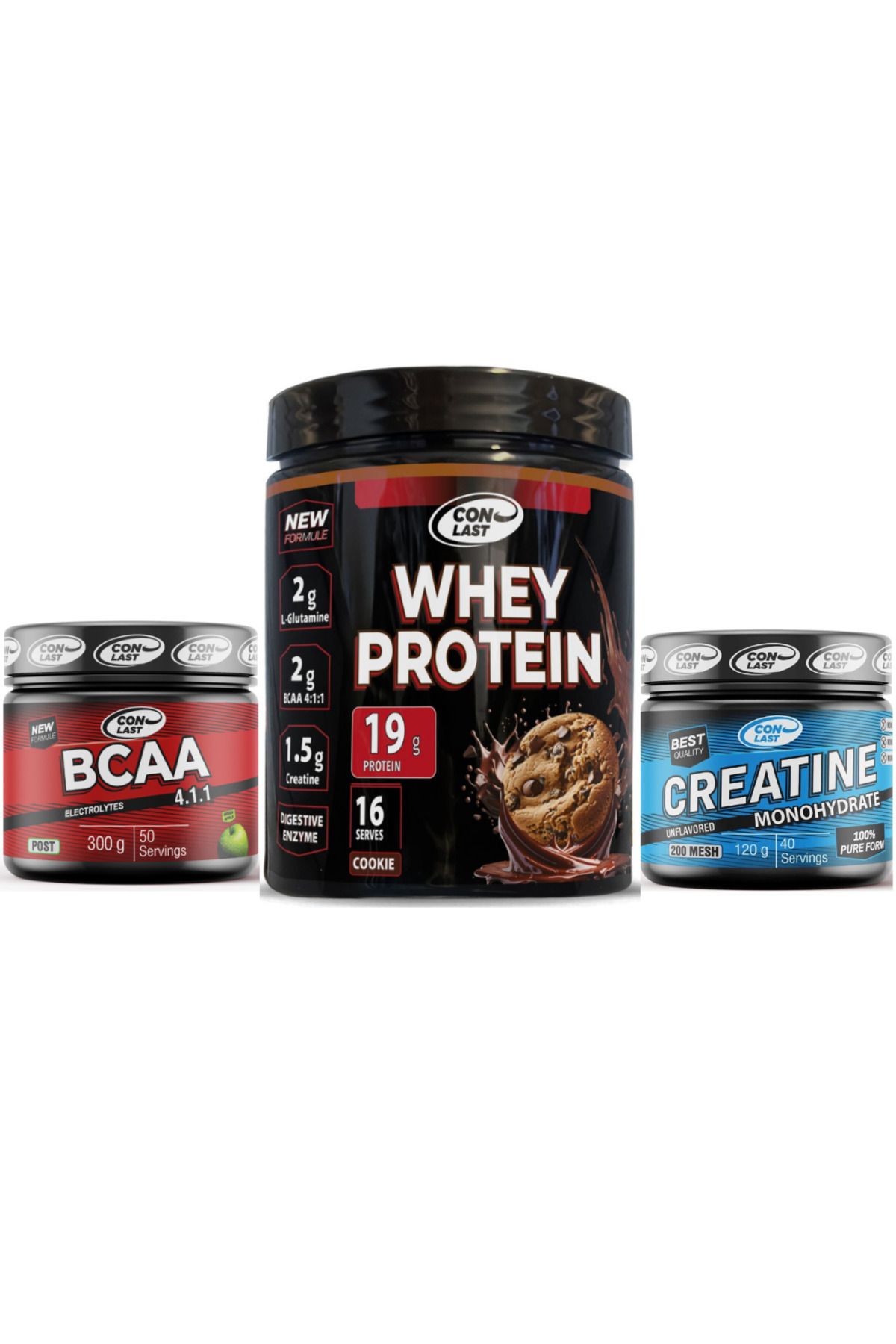 Conlast WHEY PROTEİN KURABİYELİ 400g/BCAA 300g/CREATİNE 120g