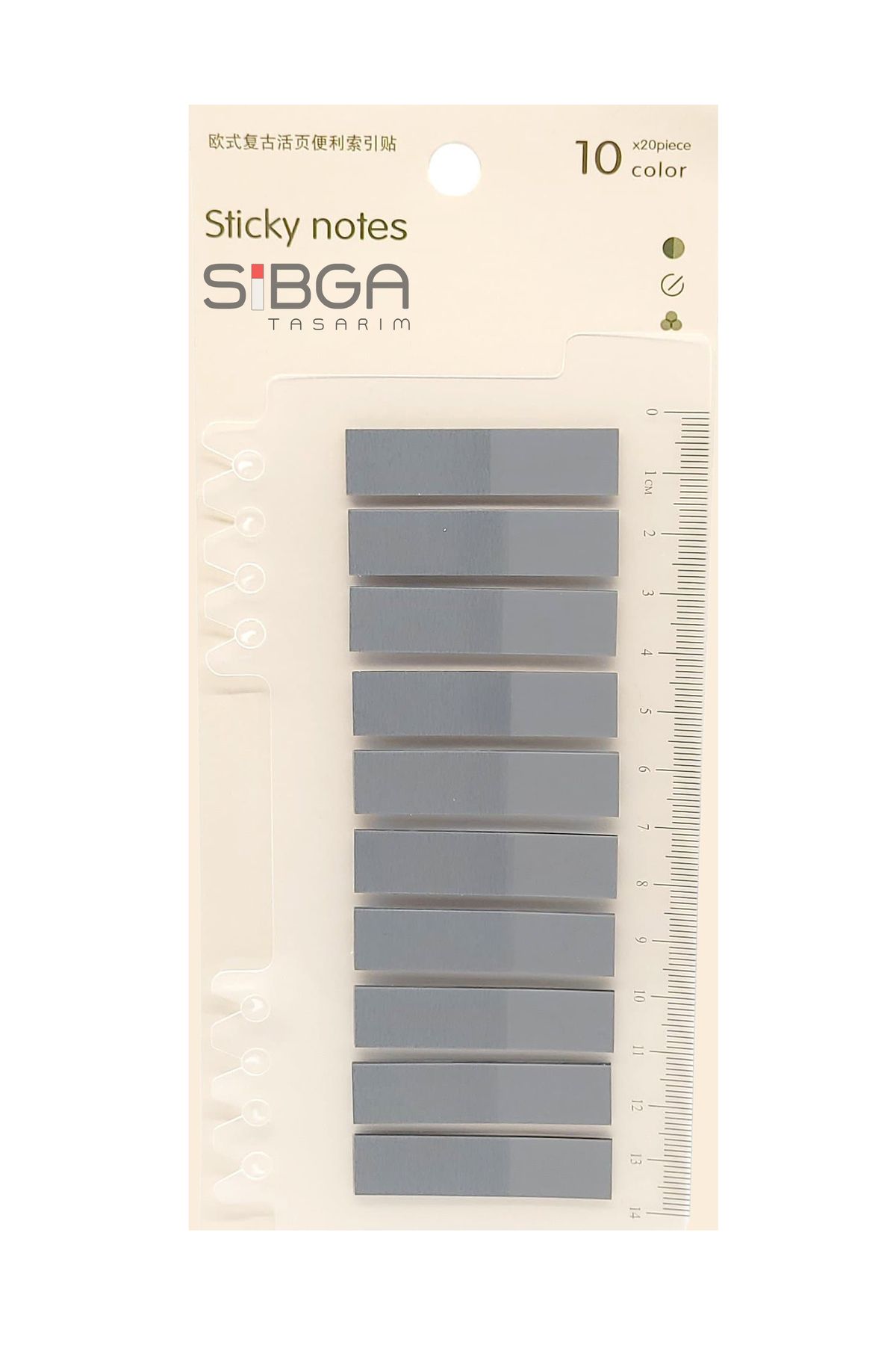 sibga tasarım 200 De Coli De Culoare Gri Transparentă Postit - Book Mark Marker Sticker Note Paper - One Size