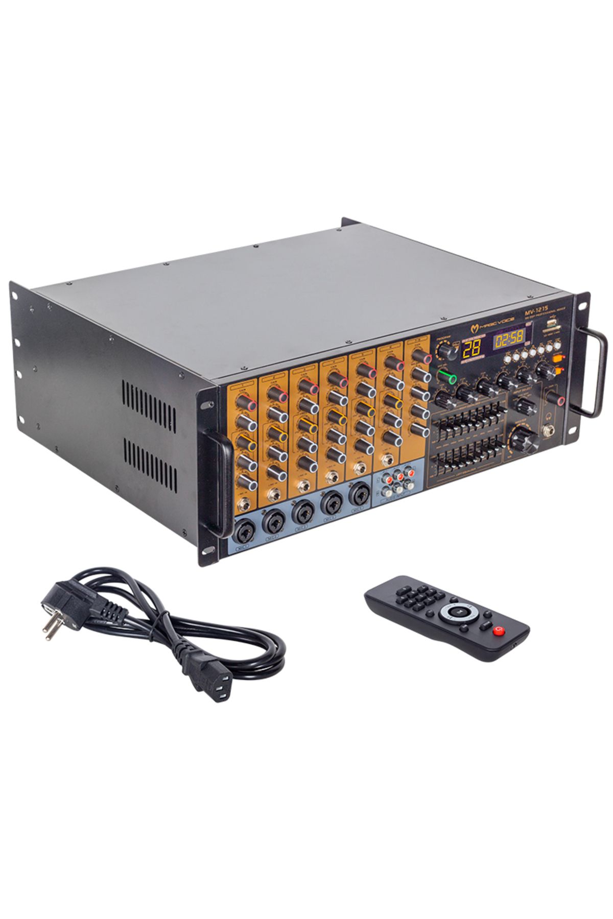 Go İthalat MAGICVOICE MV-1215 KÜP MİXER ANFİ USB BT UK RMS200W MAX 1600W 6 ZON +99DSP+4-16 70 100 V TRAFOLU (4