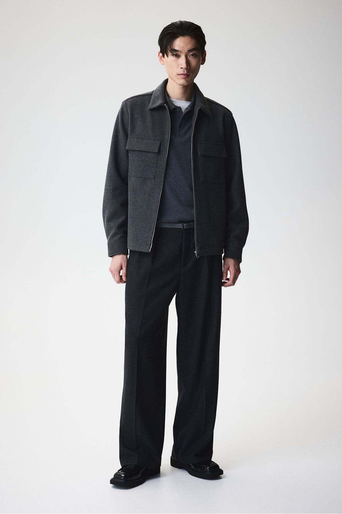 H&M-Regular Fit Zip-through overshirt 5