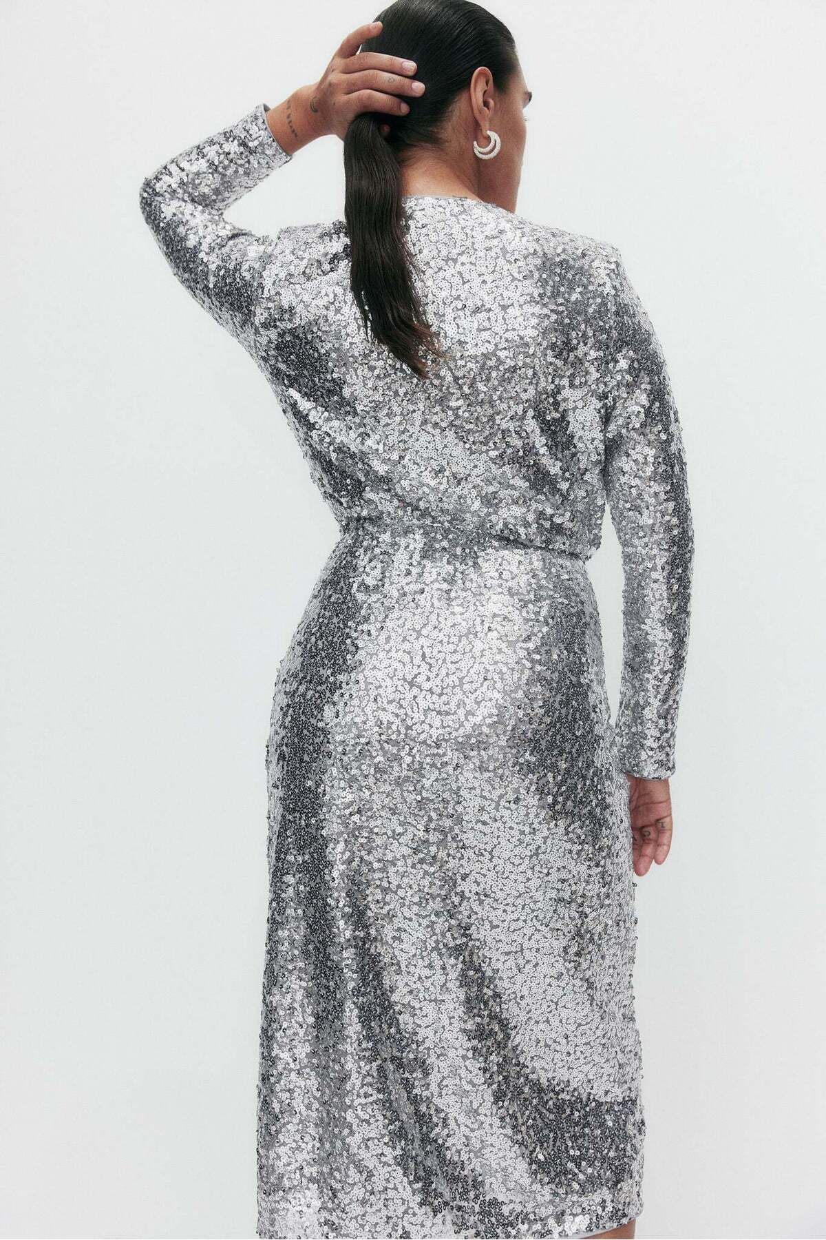 H&M-Sequined wrap dress 1