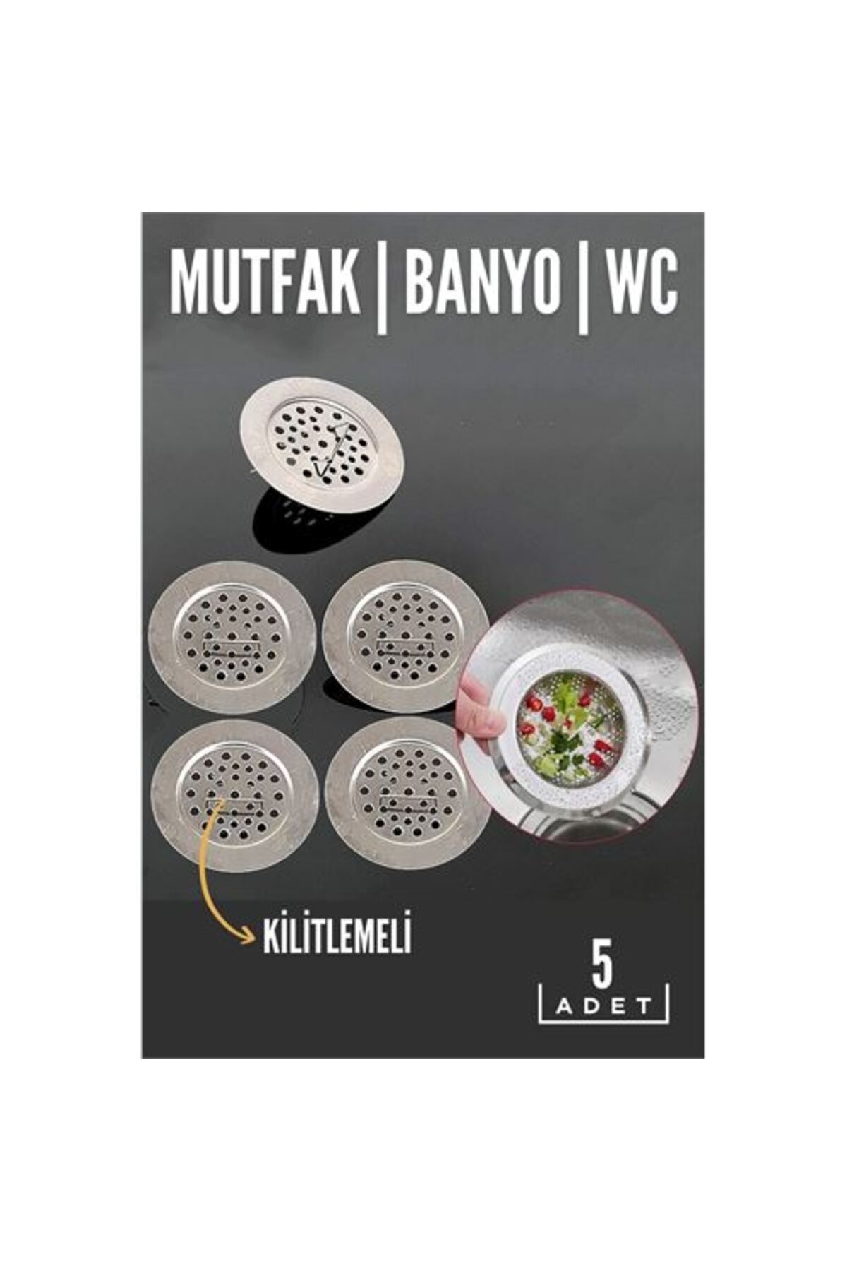 Takaz Global Kilitli Lavabo Süzgeci Figgini Design 5 ADET