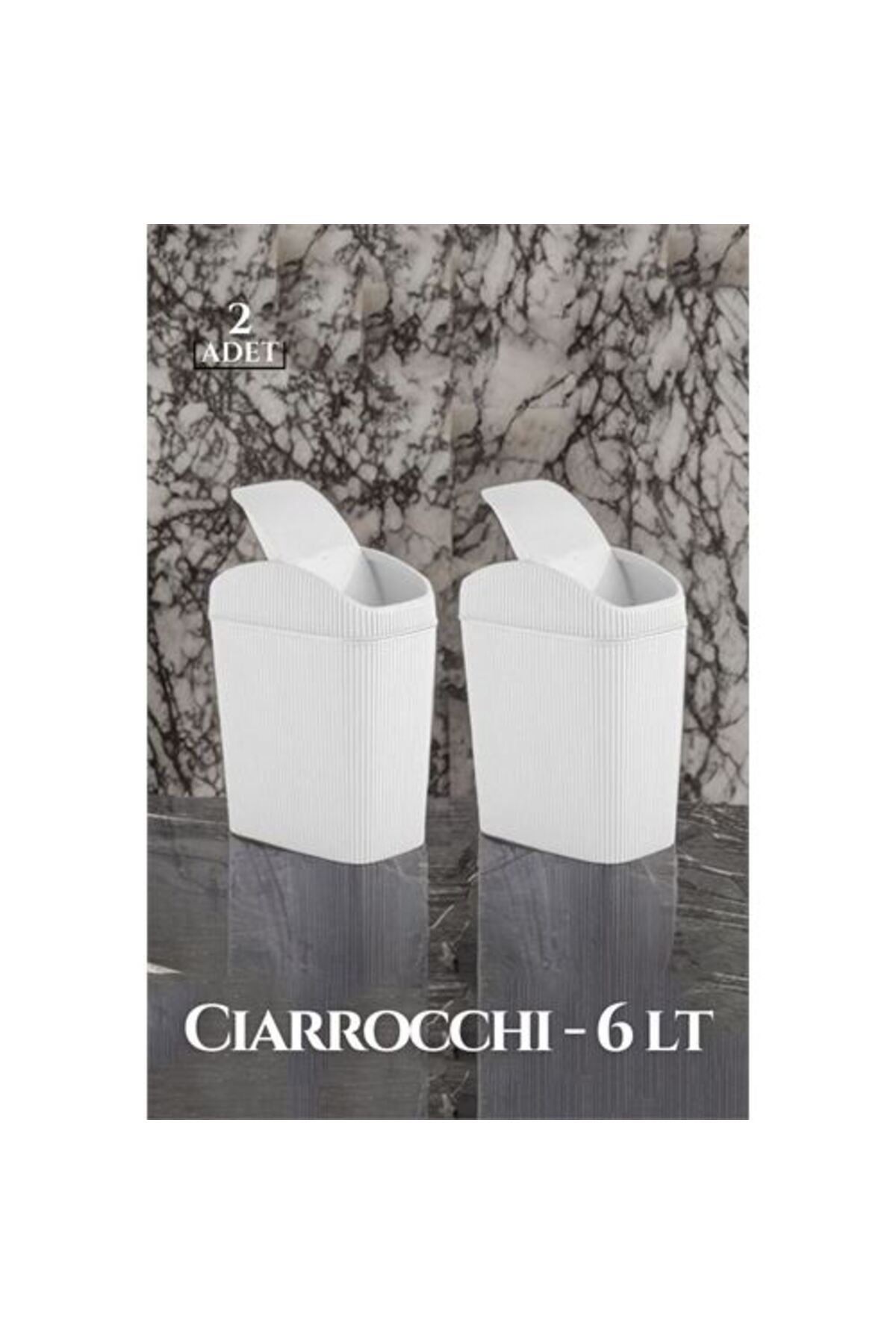 Takaz Global 6 Litre Big Çöp Kovası Ciarrocchi Design 2 li SET