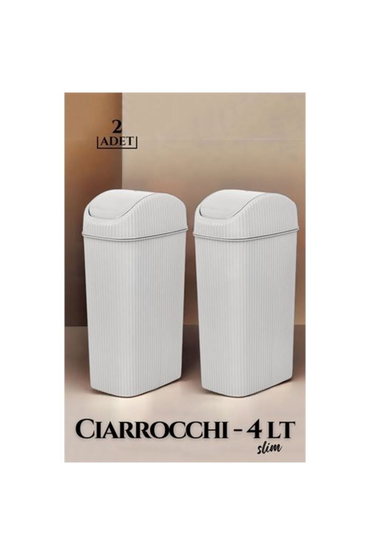 Takaz Global 4 Litre Slim Çöp Kovası Ciarrocchi Design 2 li SET 719036