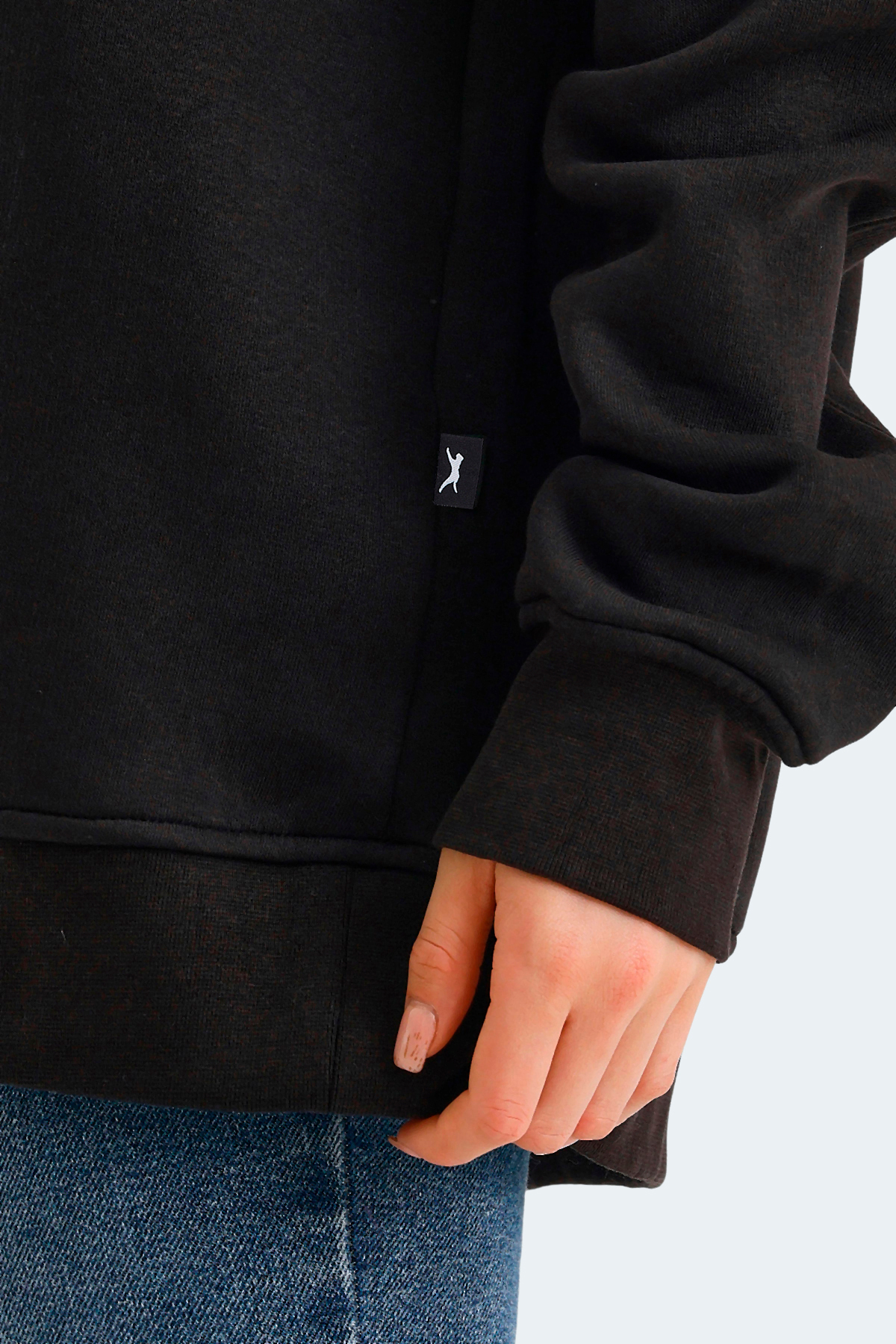Slazenger VADIM Oversize Kadın Oversıze Siyah Sweatshirt görsel 5