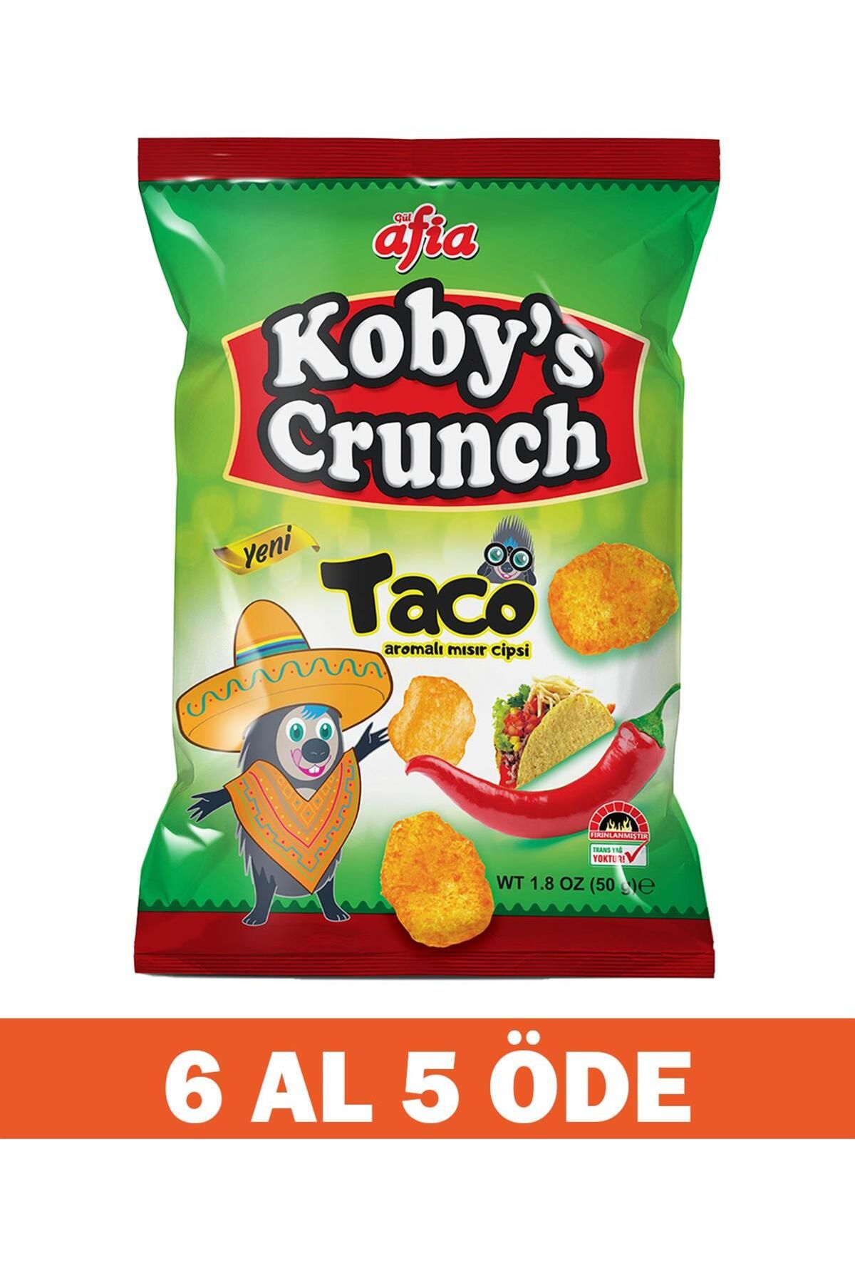 Afia Kobys Crunch Taco Aromalı Mısır Cips 50 gr 5 Alana 1 Bedava