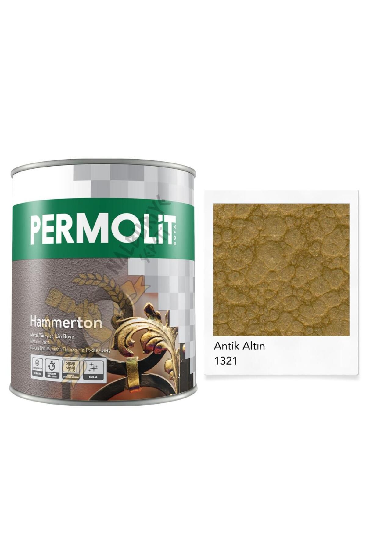 Permolit Hammerton Dekoratif Metal Boyası ANTİK ALTIN 0.65 Lt.