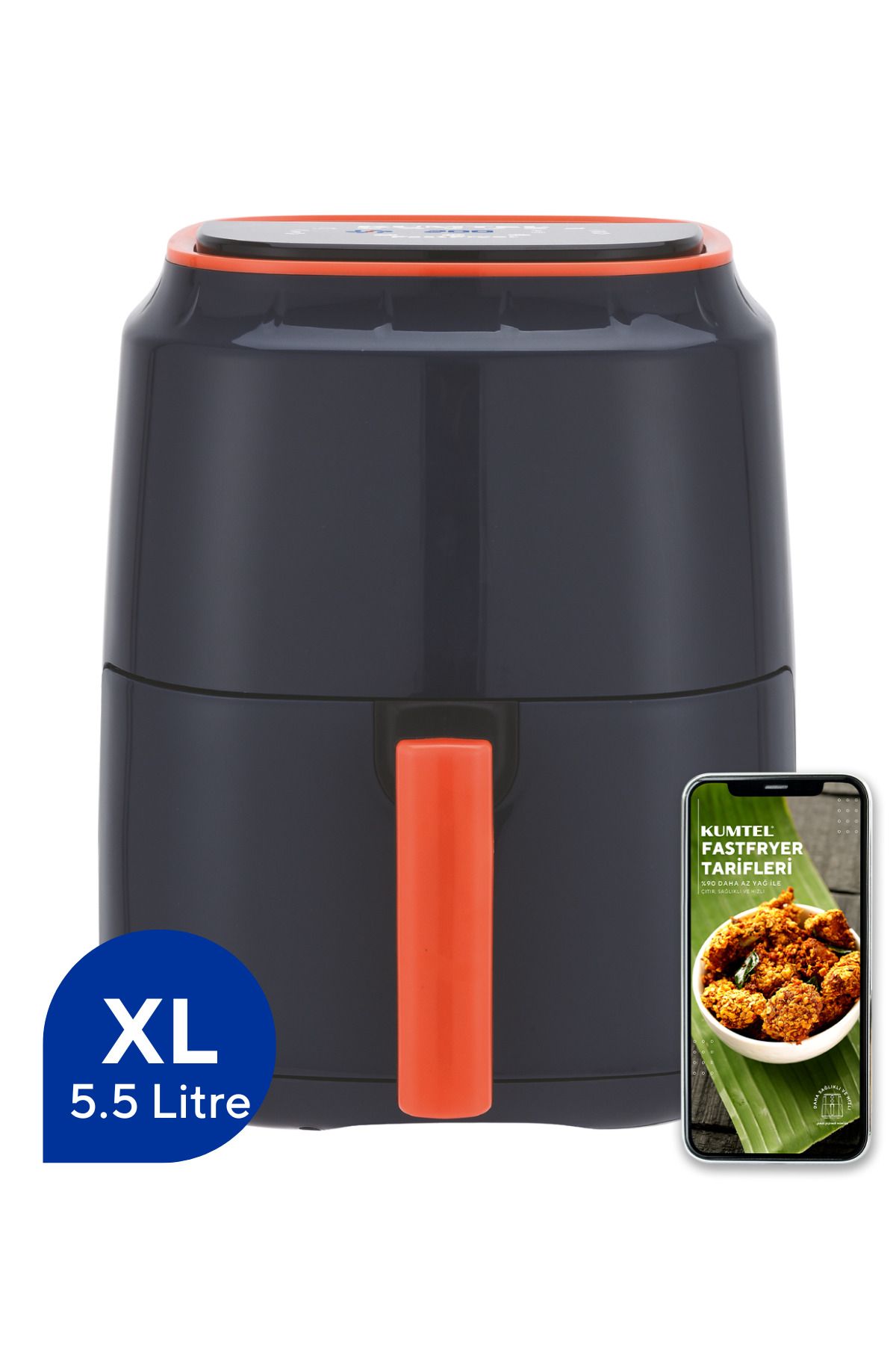 KUMTEL Lacivert Digital Fastfryer (YAĞSIZ FRİTÖZ AİRFRYER)