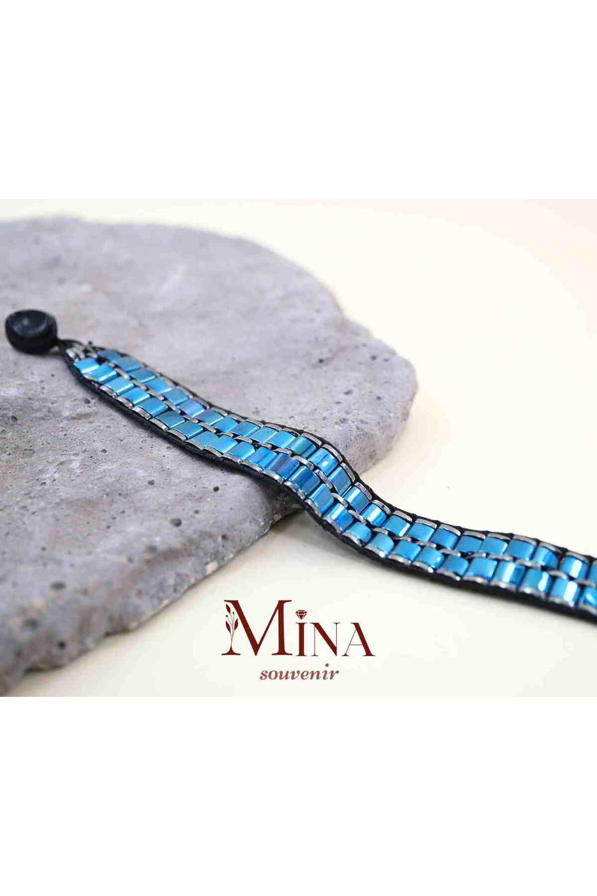 Mina Souvenir-Hemathite Adjustable Natural Stone Handwork Knitting Model Bracelets 1