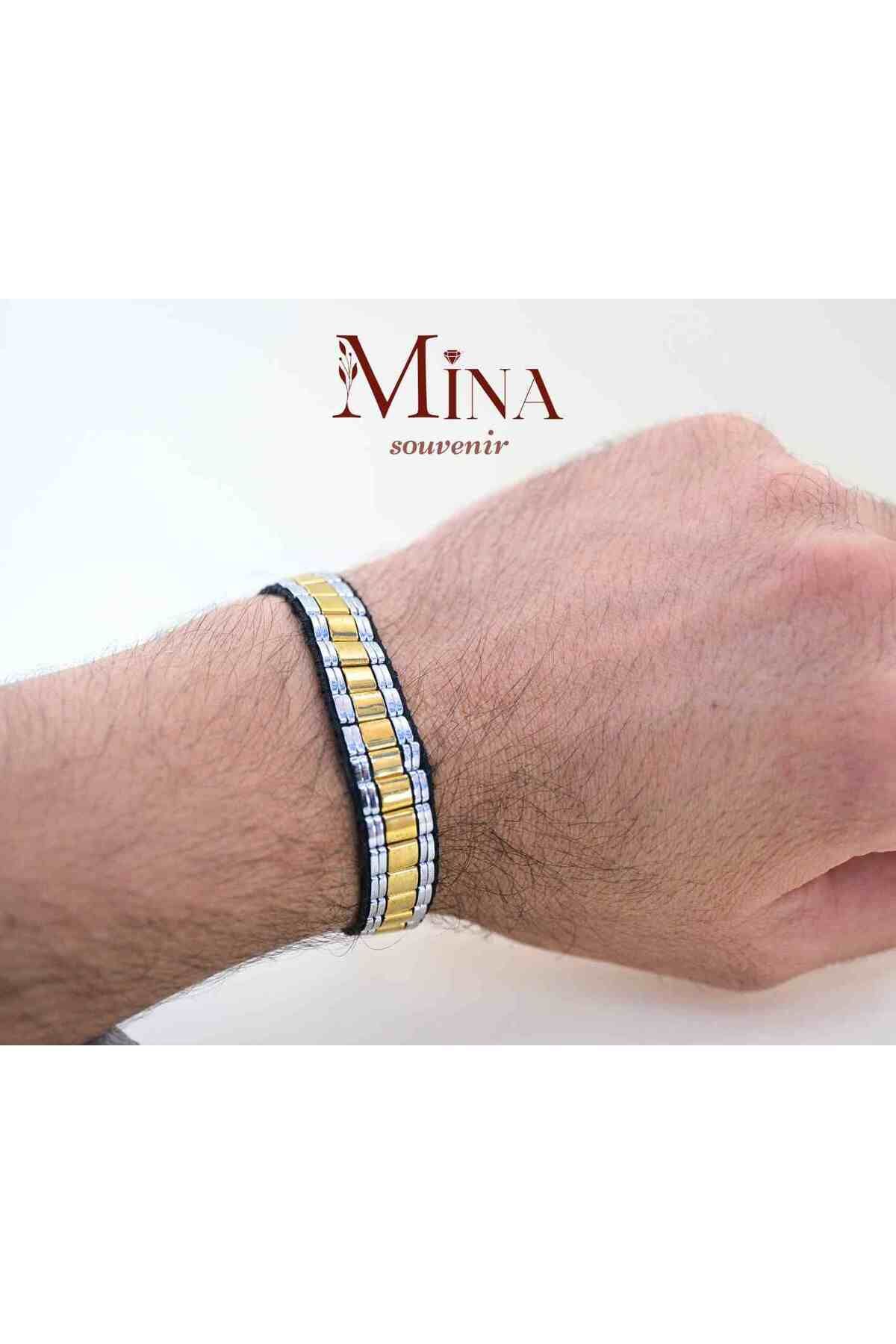 Mina Souvenir-Hemathite Adjustable Natural Stone Handwork Knitting Model Bracelets 3