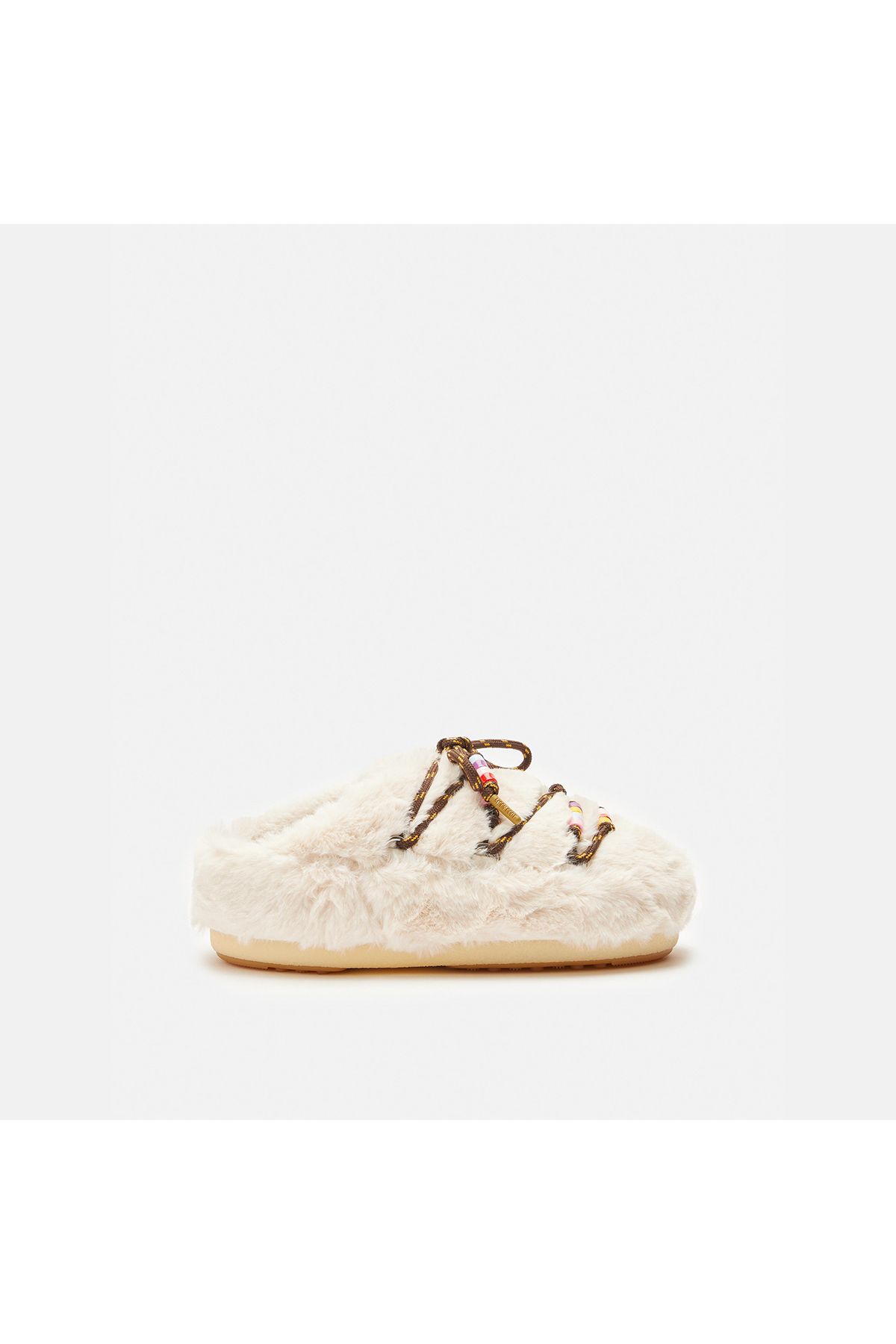 MOON BOOT Kapcie Damskie / Dziewczęce 80d 1460250 -l002 Moon Boot Mule Faux Fur Beads Cream Kobieta - 39–40
