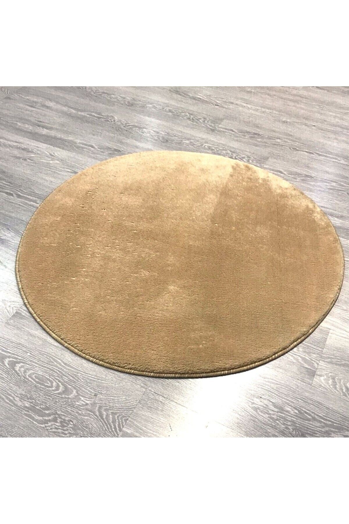 SERİA HALI Vizon Yuvarlak Dinarsu Yumuşak Peluş Post Yıkanabilir Kaymaz Taban Tavşan Tüyü Halı100x100