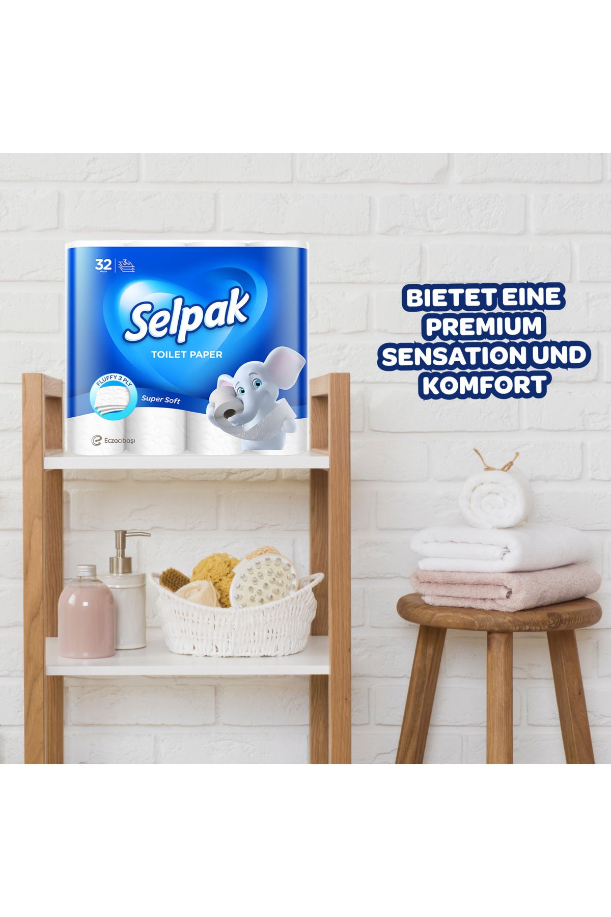 Selpak-Toilettenpapier 3-lagig, 4480 Blatt Klopapier 100% Reine Zellulose, Extra Weich, 96 (3X32 ROLLEN) 6