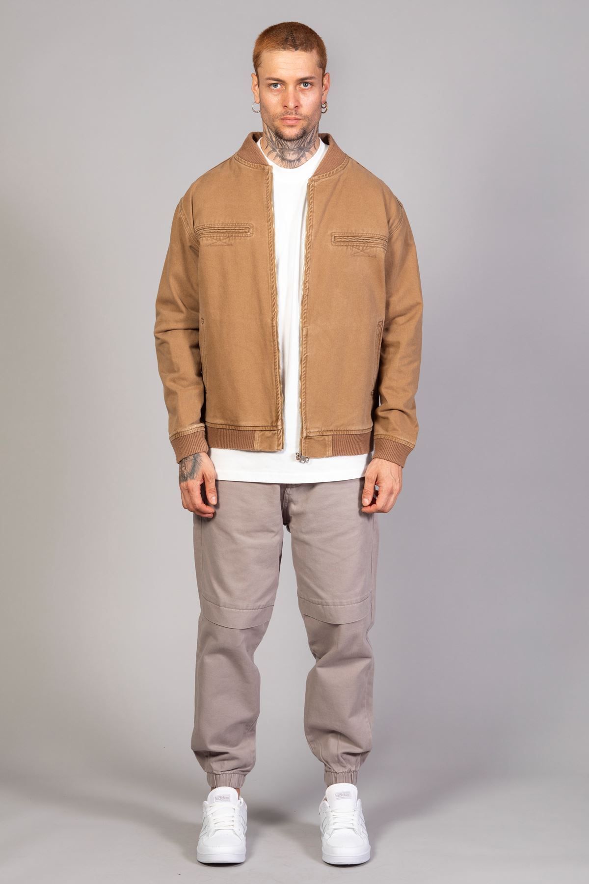 کت چند رنگ مردانه ژاکت شلوار جین دوچرخه سواری بیش از حد قهوه زیپ LTC Jeans