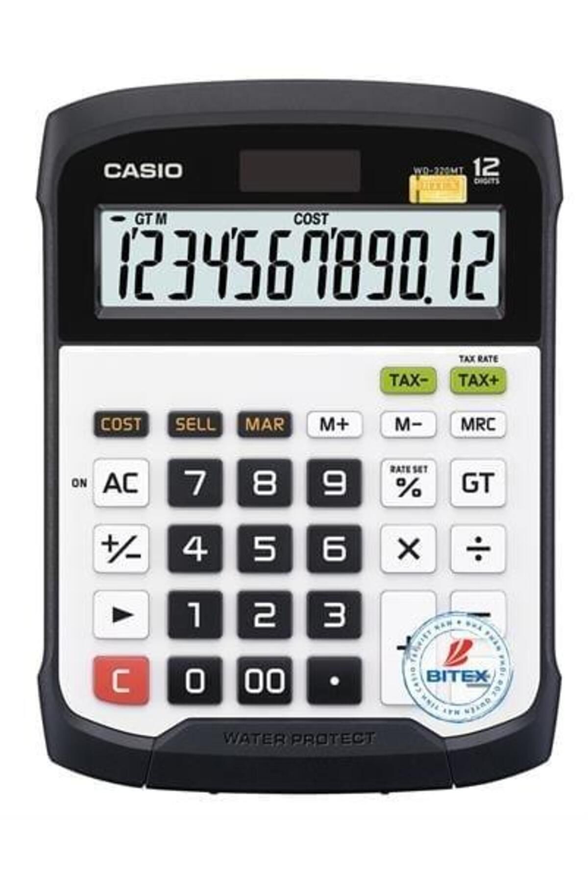 Casio Wd-320Mt 12 Hane Suya-Toza Dayanıklı Masa Üstü Hesap Makinesi