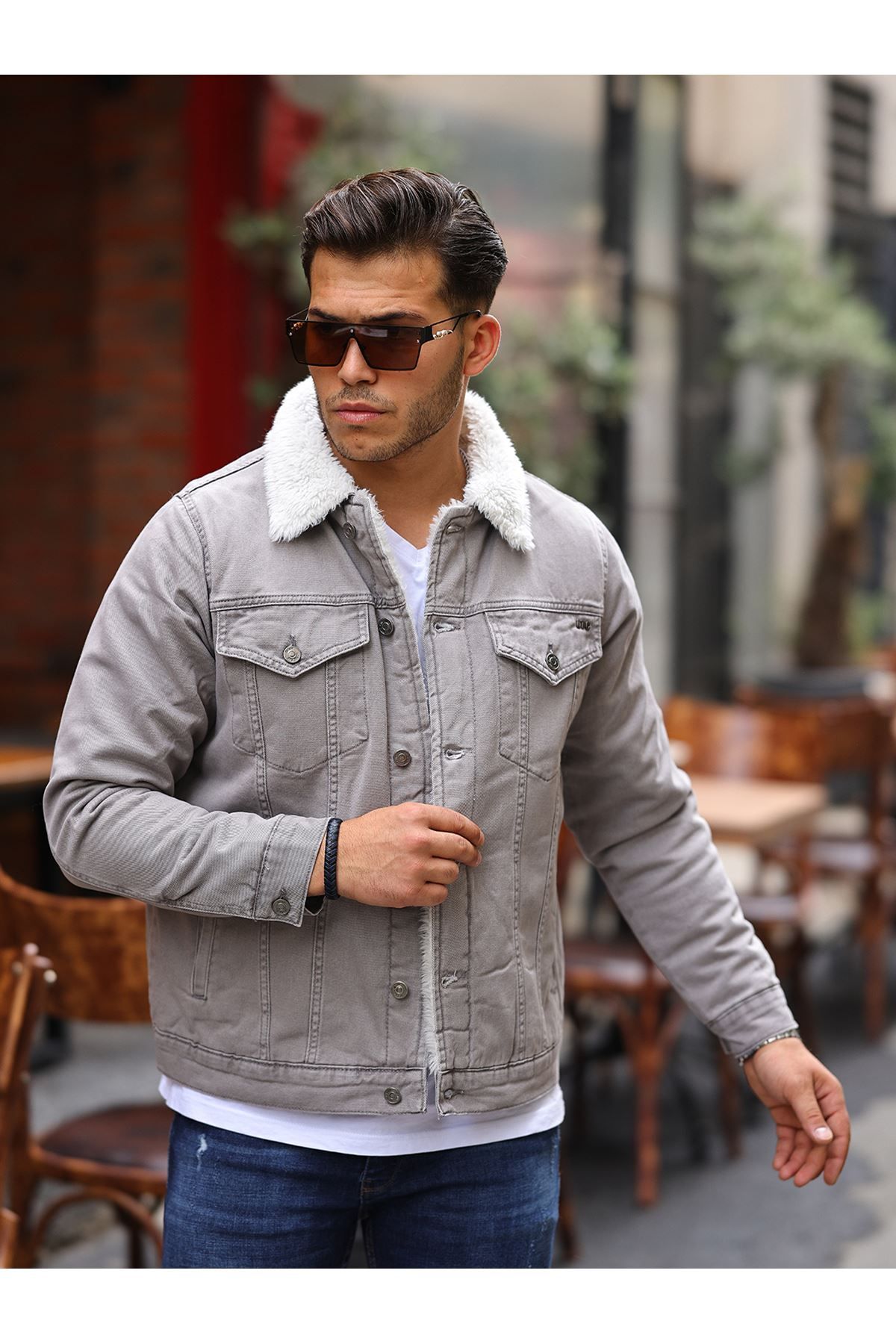 کت نود مردانه بازوی خز BEIGE KAPITONE JEANS LTC Jeans