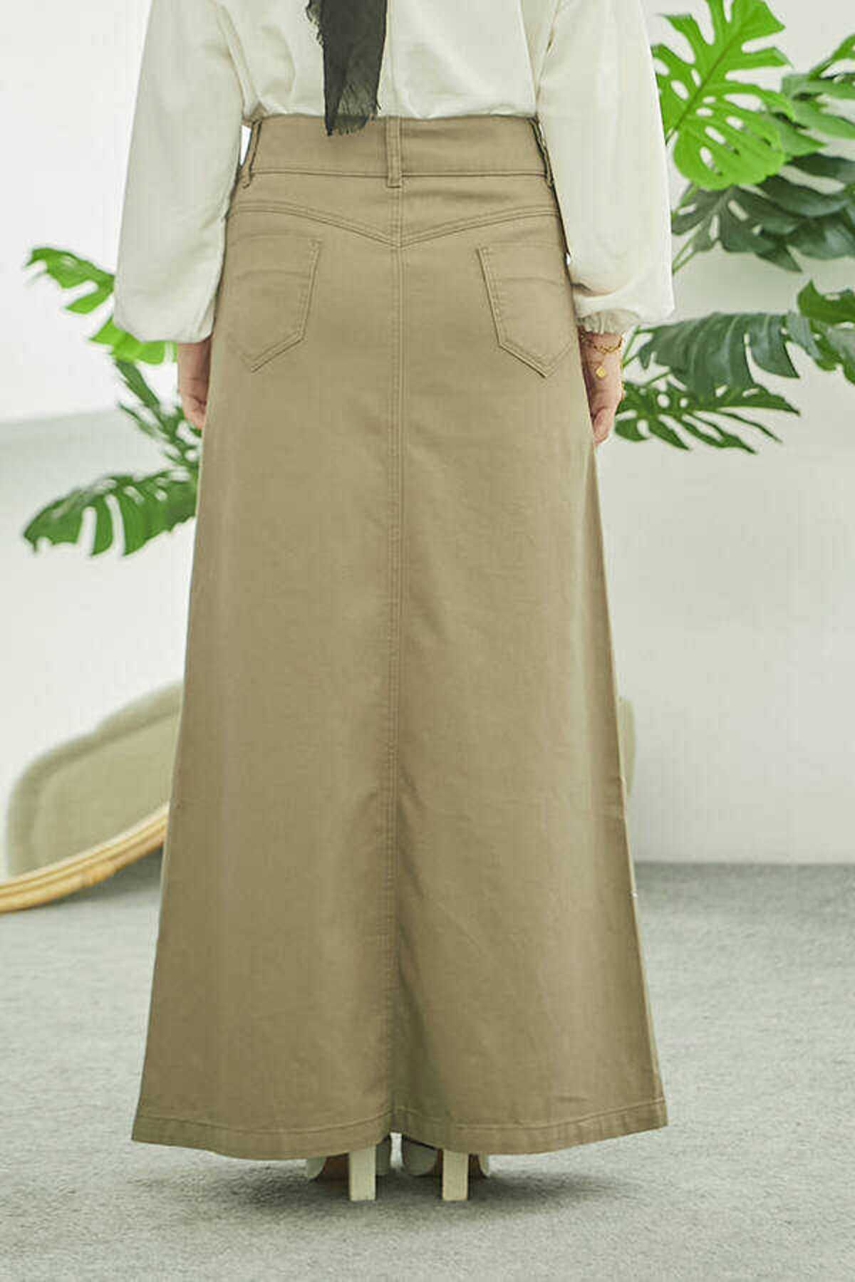 Neways-2254- Fusta Clasica Gabardina Kaki 4