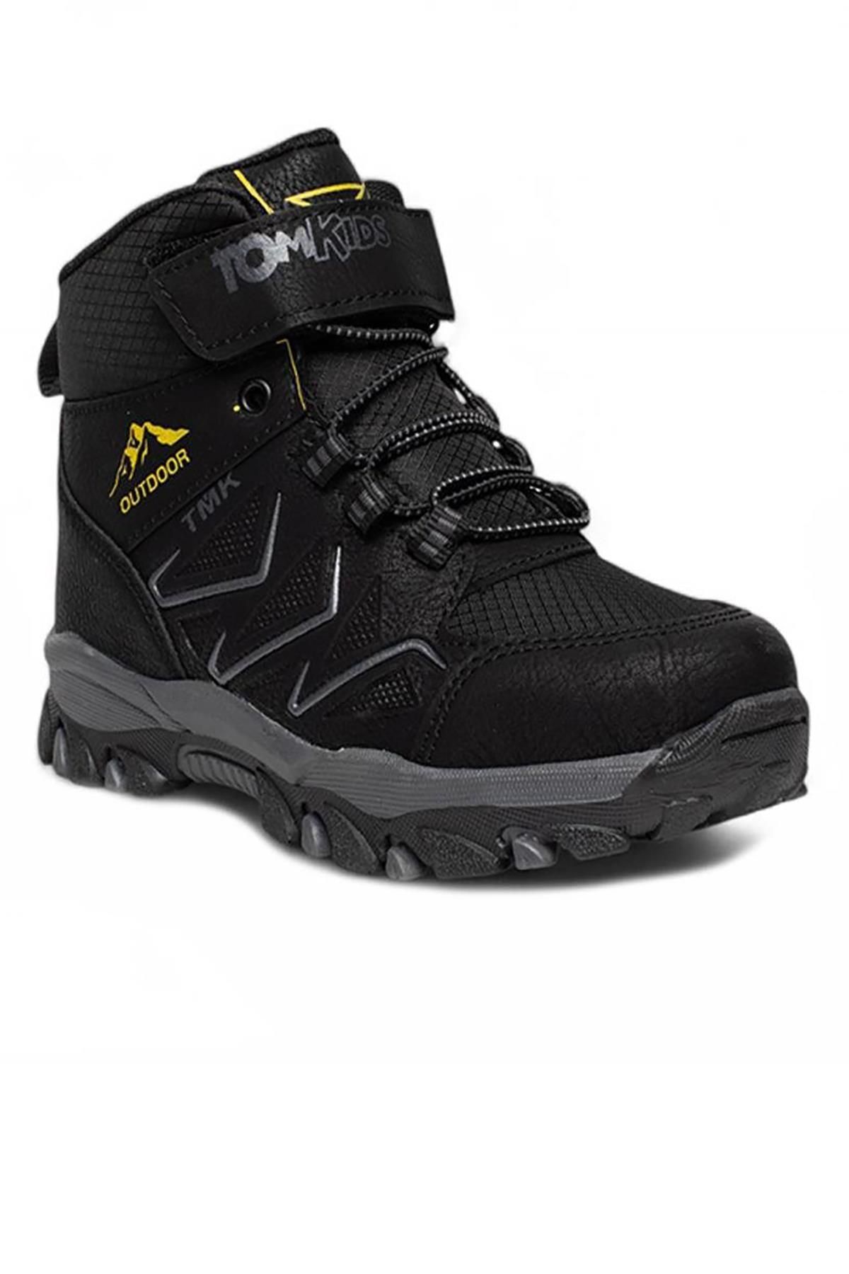 Celira-Tmk Velcro Black Smoked Boys' Boat Shoes 2