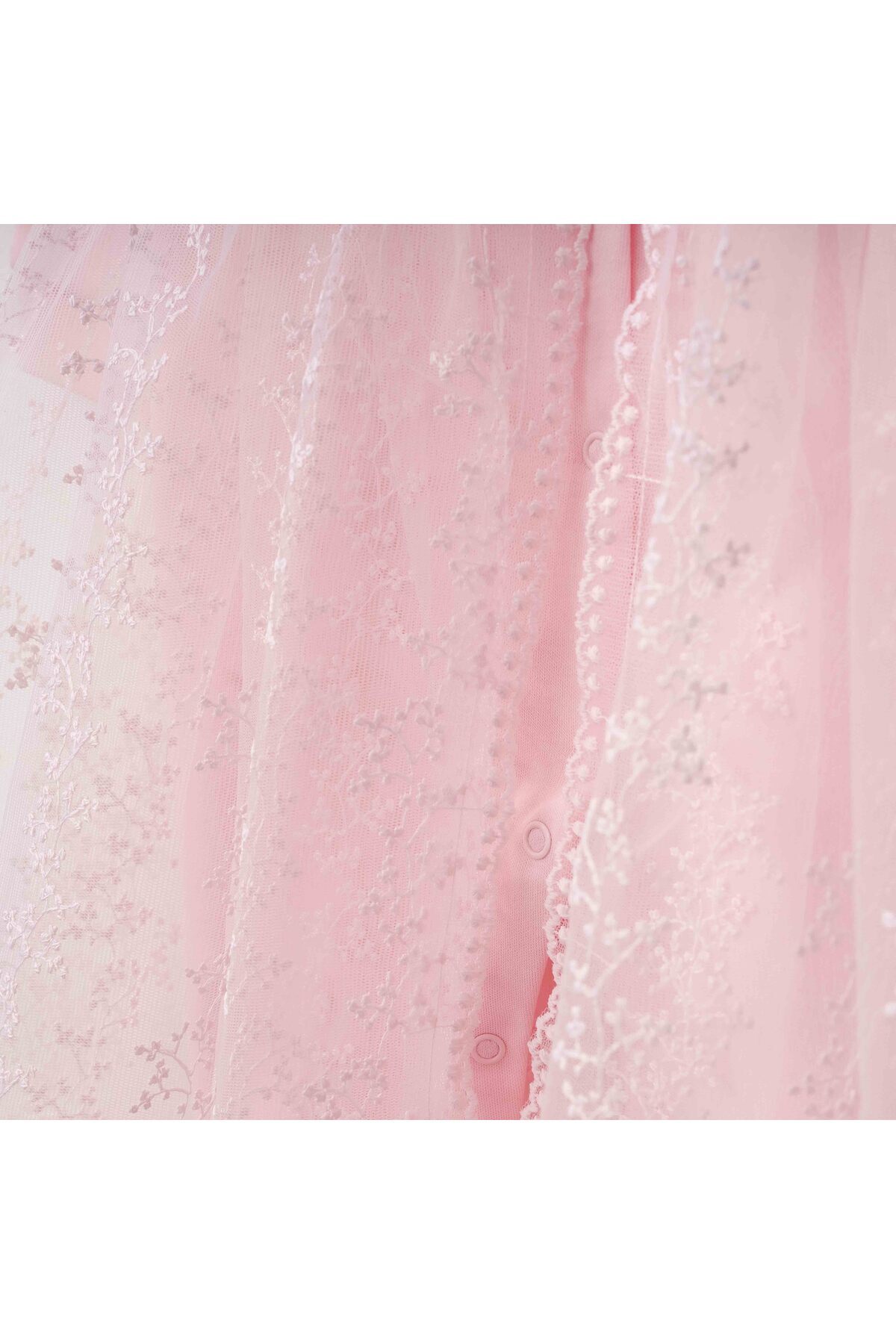 Minimus Yenidoğan Kız Bebek Mevlüd Tulum Pamuklu Lora Şapkalı Eteği Tüllü Bebek Takımı Pembe Hastane Çıkışı fotoğrafı 4 (önizleme)