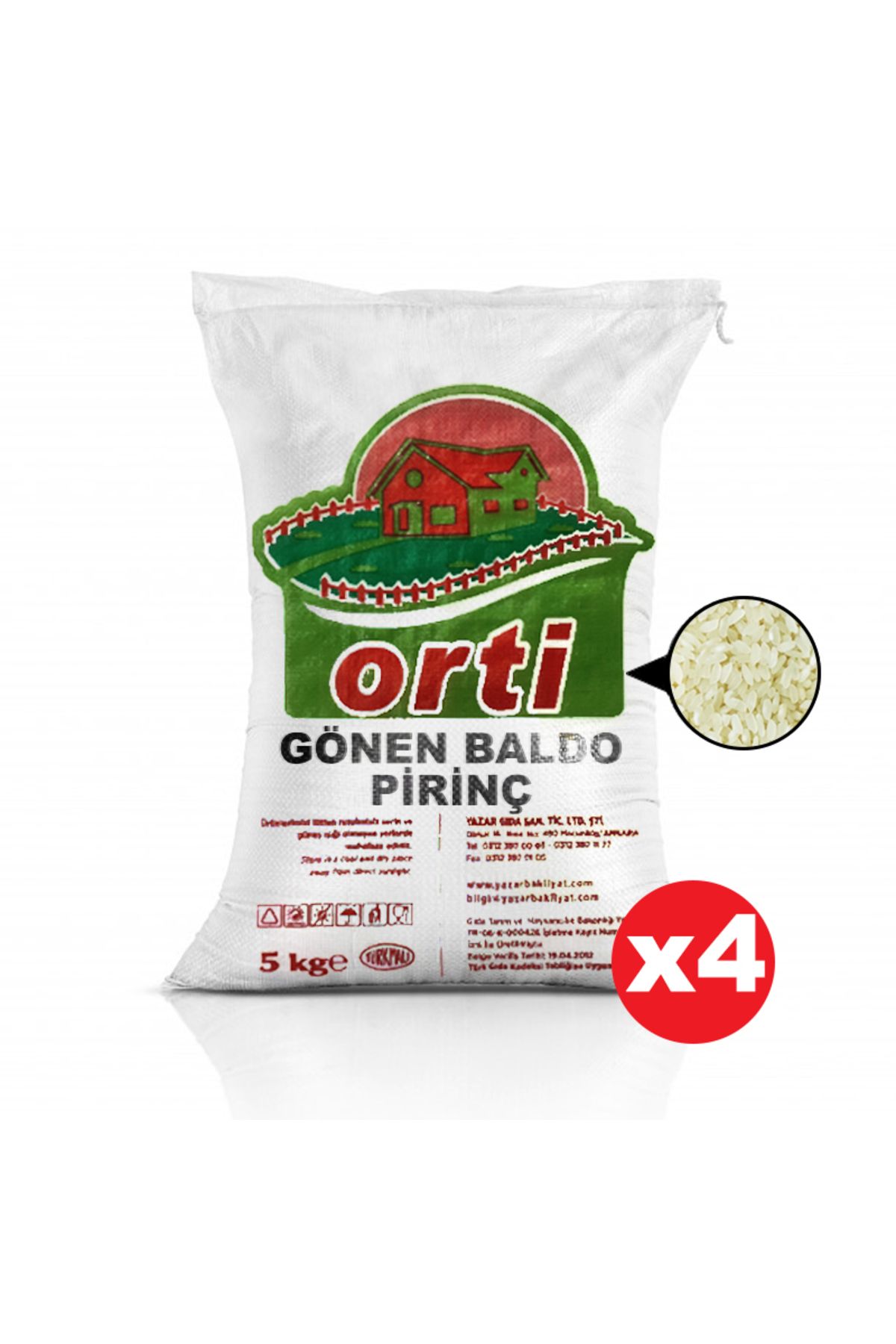 orti Gönen Baldo Pirinç 5 Kg. x 4 Adet