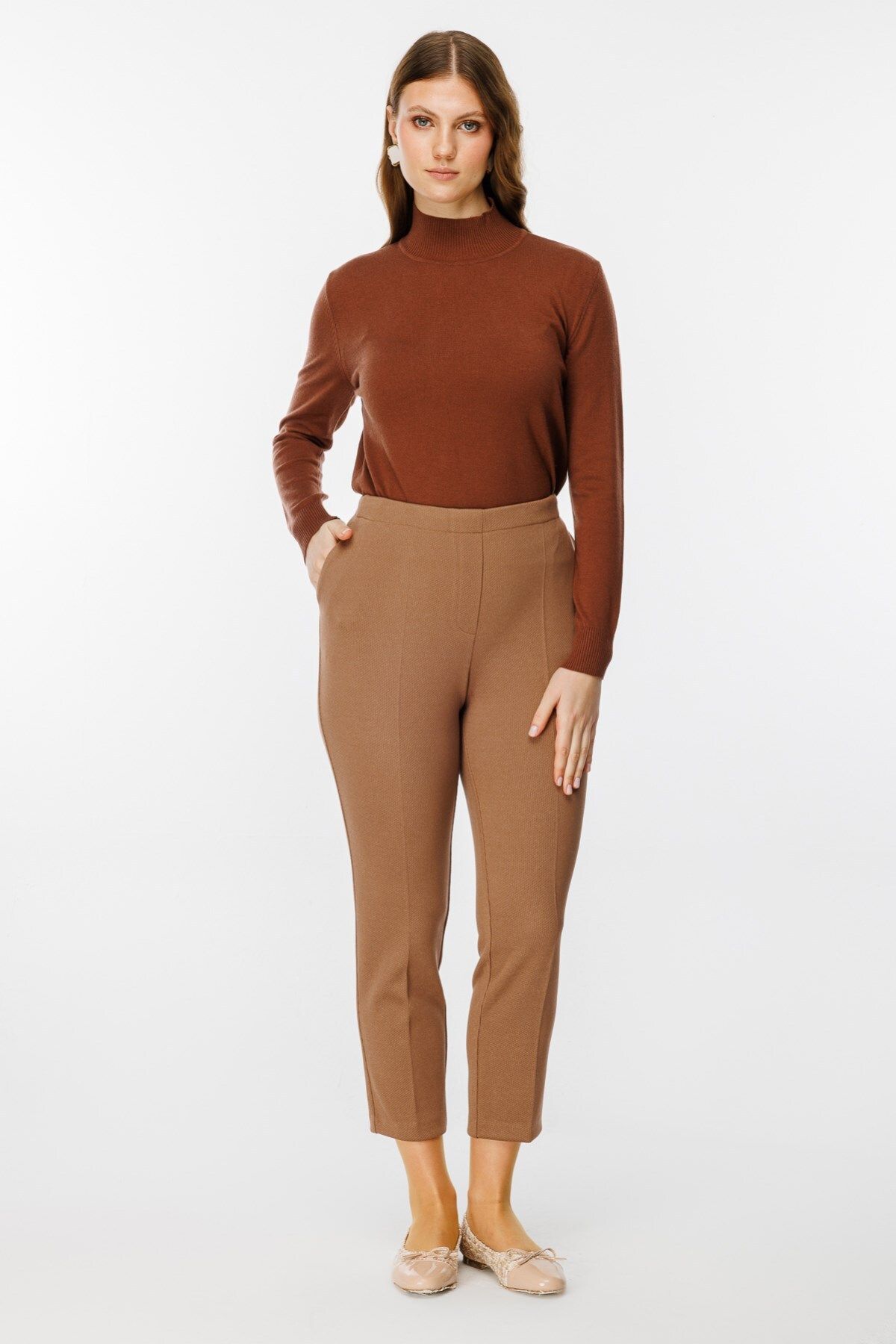 Ekol-Plus Size Trousers with Side Fems 1