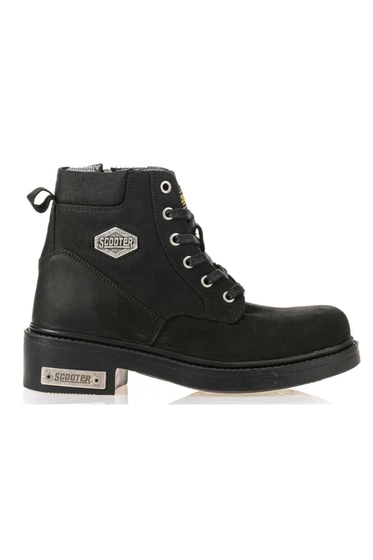 Scooter-M5121 ΓΝΗΣΙΟ ΔΕΡΜΑ ΑΝΔΡΙΚΕΣ ΜΠΟΤΕΣ CRAZY BLACK 2