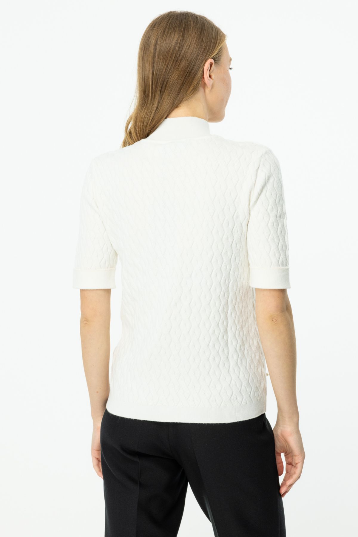 ON-Stand Collar Bead Detailed Sweater 4