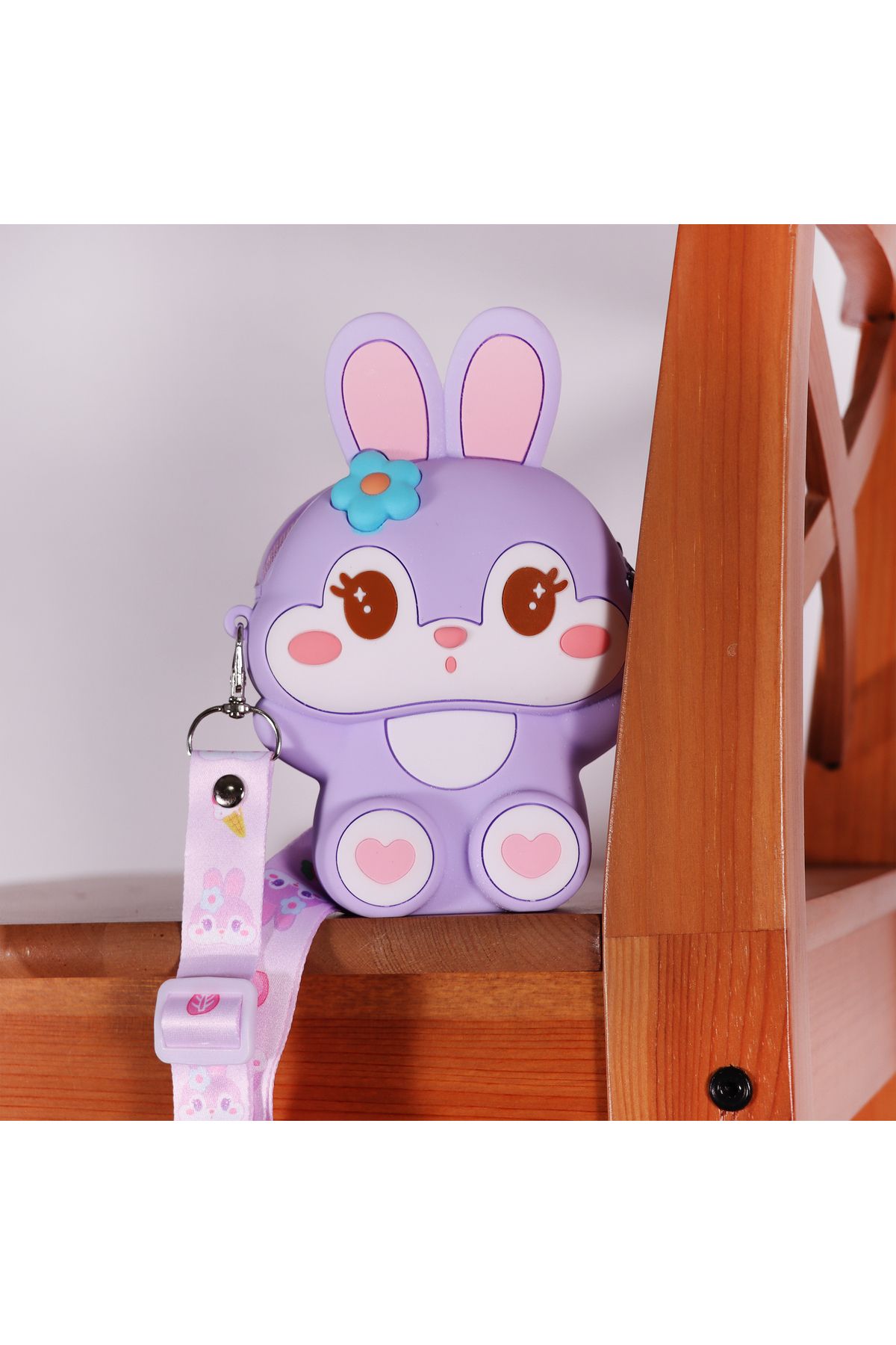 Ogi Mogi Toys-Geantă de umăr rotundă colorată cu iepuraș violet 4