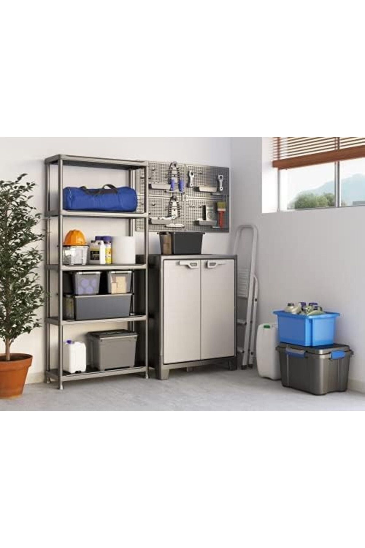 Keter-Plus Shelf Tribac Black 90x40x182cm - Practical 5-Shelf Unit for Efficient Organization 4