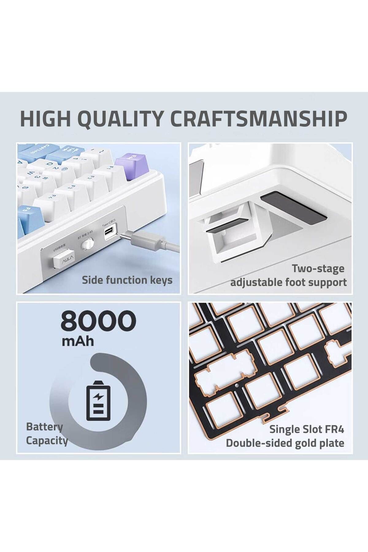 Aula-F99 95% Tri-Mode RGB Wireless Mechanical Gaming Keyboard, Pre-lubed Reaper Switches Hot-swappable 3