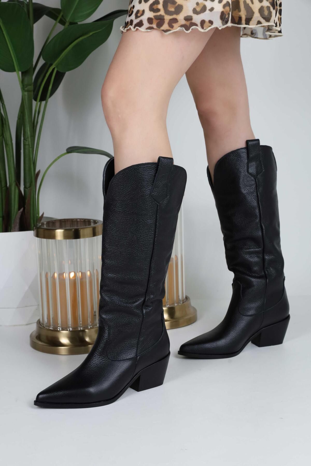 Sibel Durmaz-Aramex Black Genuine Leather Dallas Boots 3