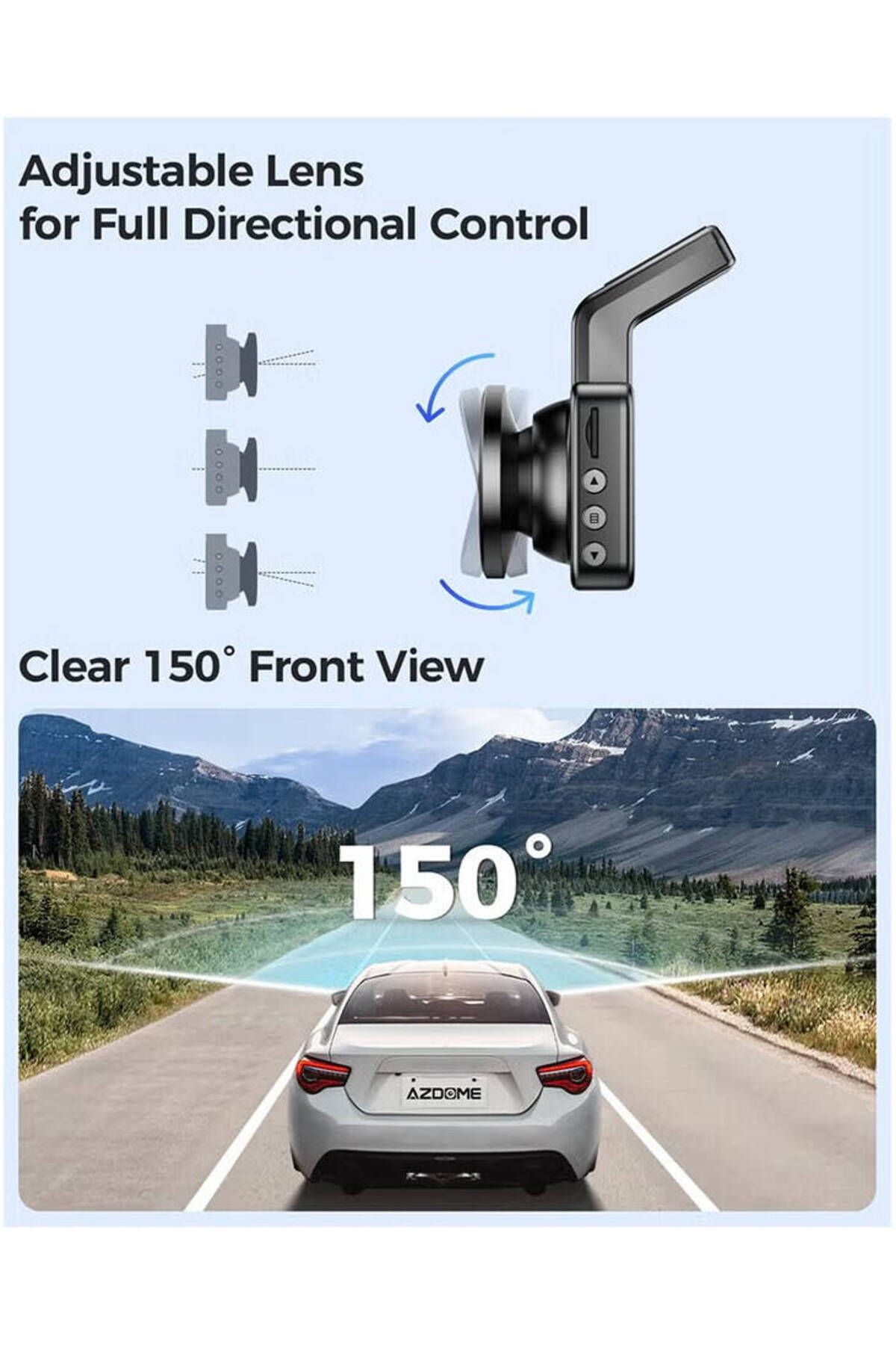 AZDOME-M17 Pro WiFi Front + Rear Dash Cam, FHD 1080P Car Driving Recorder ADAS, G-Sensor Loop Recording 5