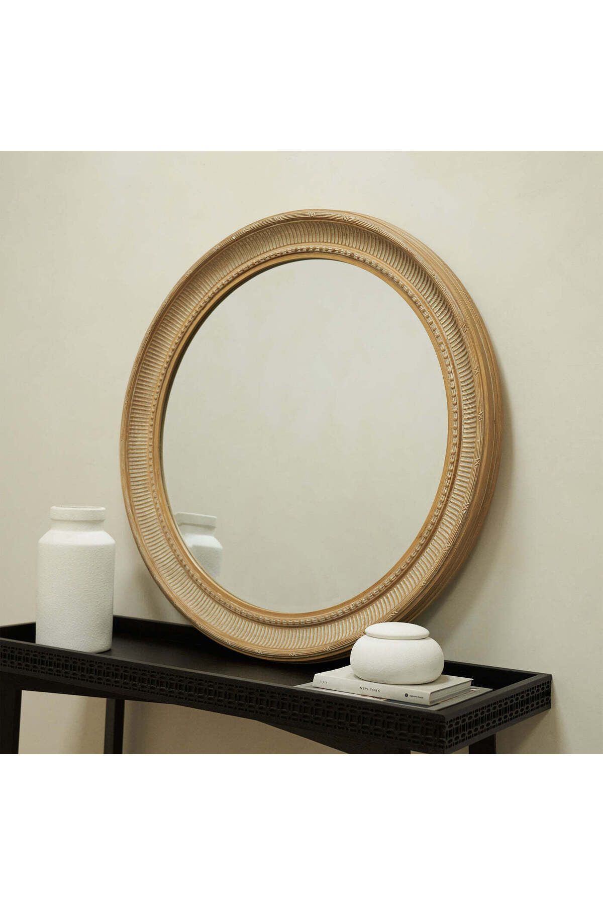 Felicity Mirror 90 cm Dekoratif Tasarım Ahşap Konsol Üstü Duvar Aynası - Pinterest Duvar Dekor Aynası - 44