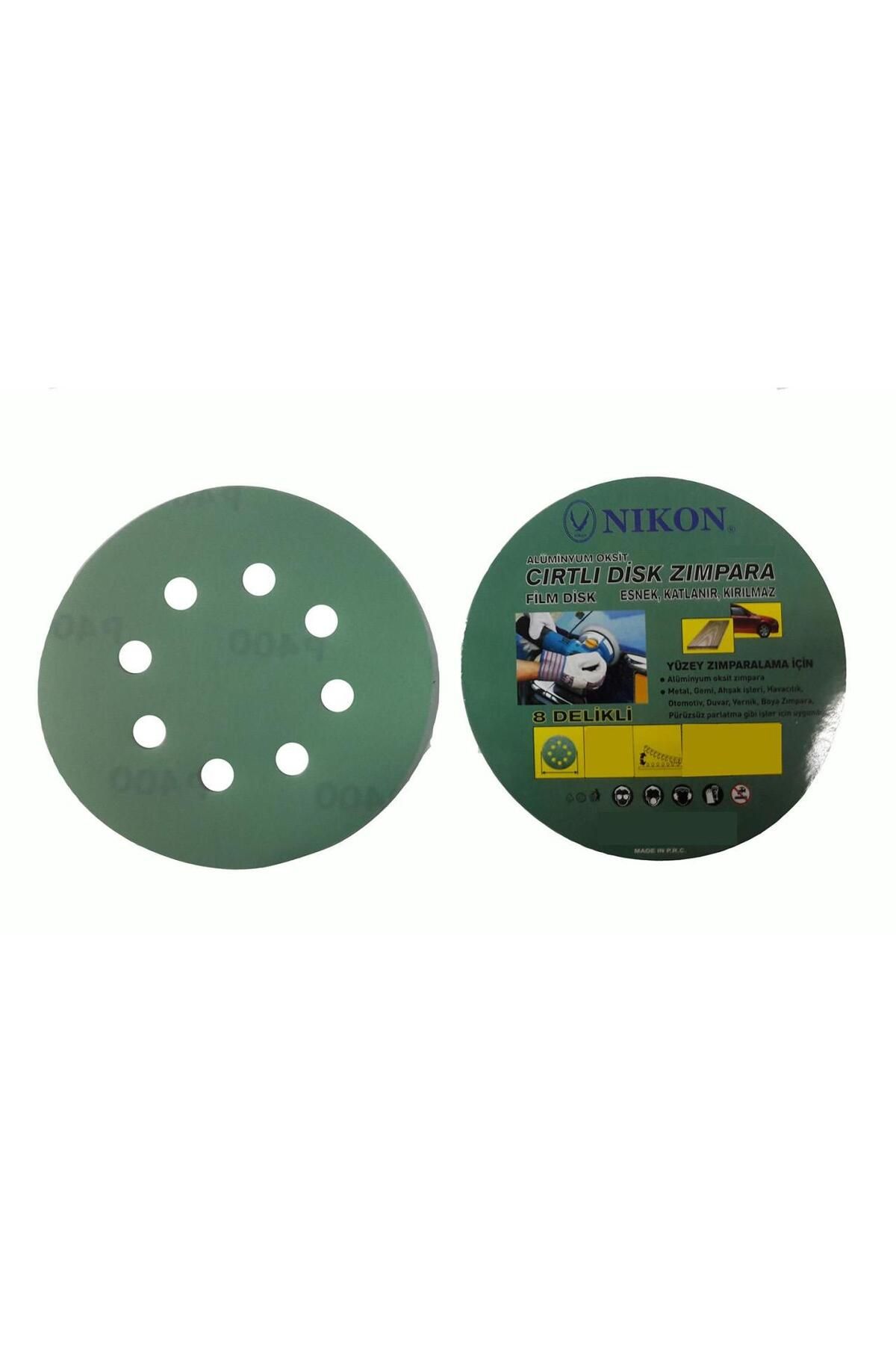 OEM Nikon 52036 Kırılmaz Yeşil Cırt Zımpara 125X80 Kum 8 Delikli