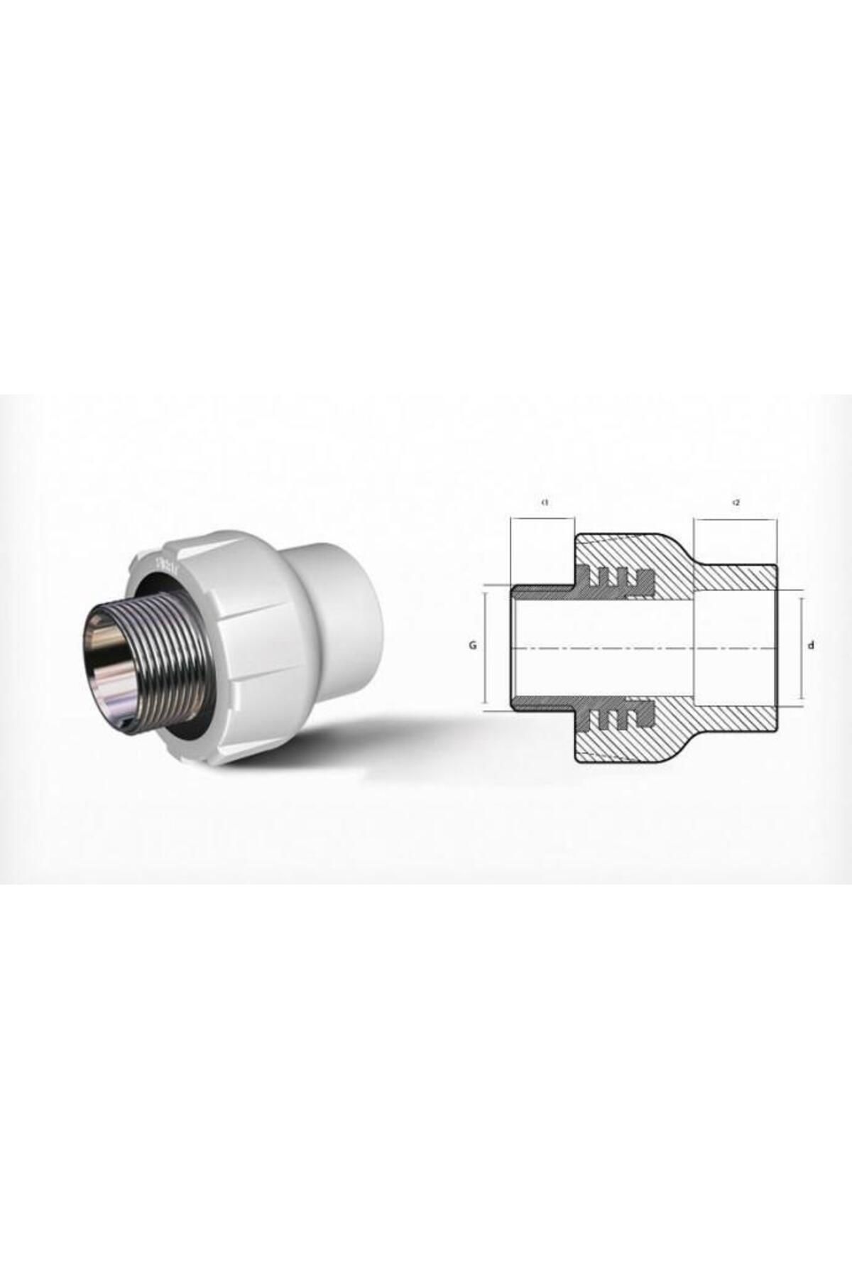 OEM Ege Yıldız PPRC 50X1 1/2 Erkek Adaptör Gri
