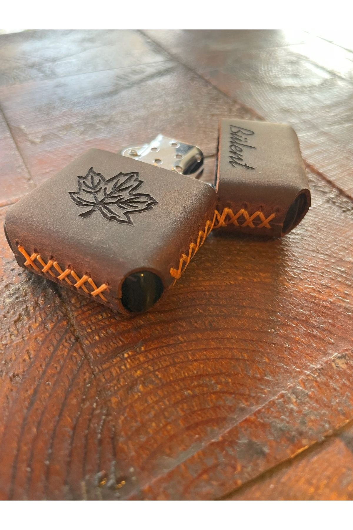 overcraft Leather Handmade El Yapımı Hakiki Deri Zippo Çakmak Benzinli Deri Çakmak Kılıfı