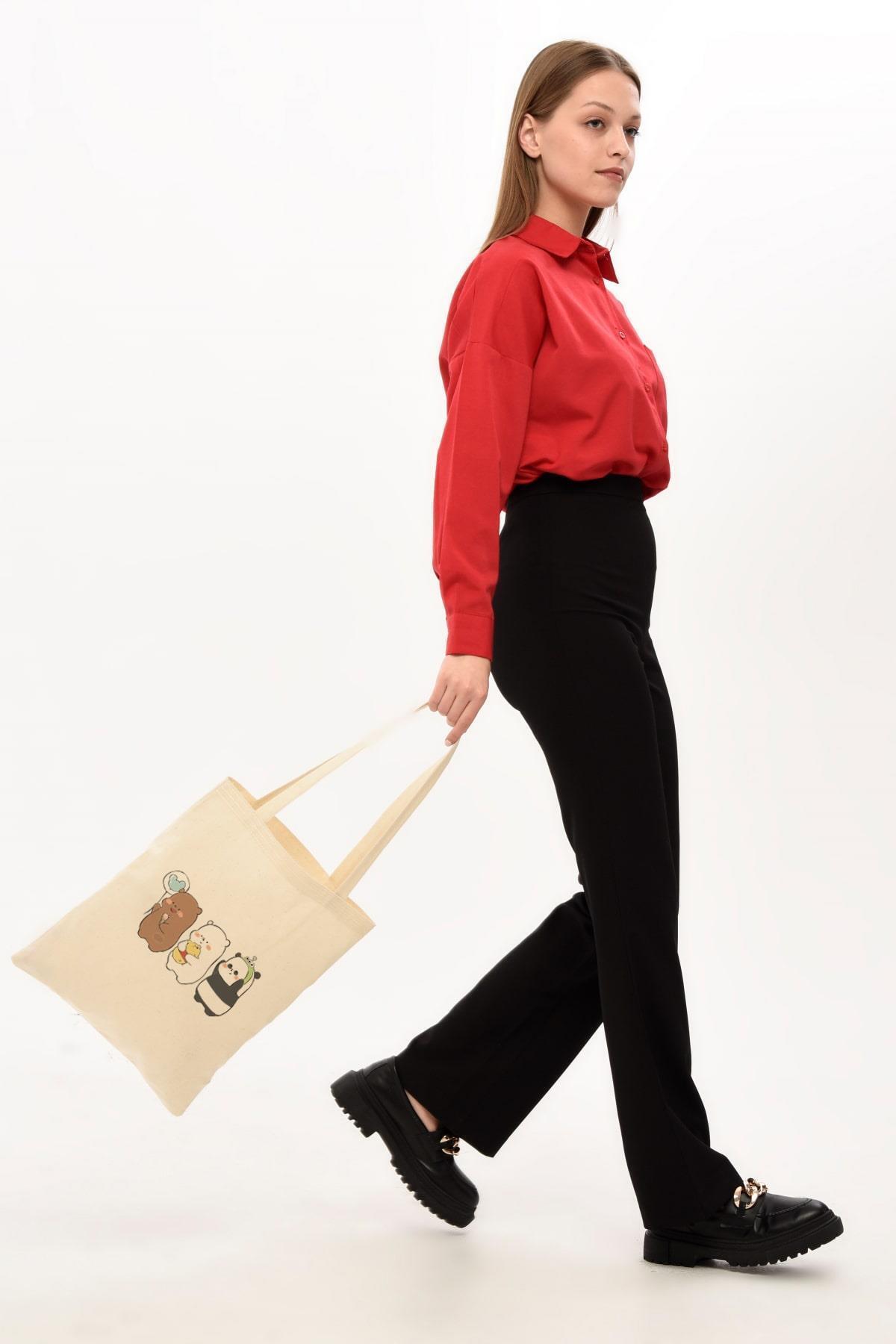 Çınar Bez Çanta-3 Close Friendly Printed Cloth Bag 3