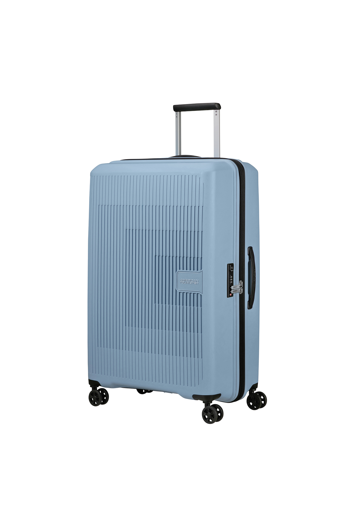 American Touriester Blue Aerostep-Spinner Gusseted 77/28 Oversized Suitcase