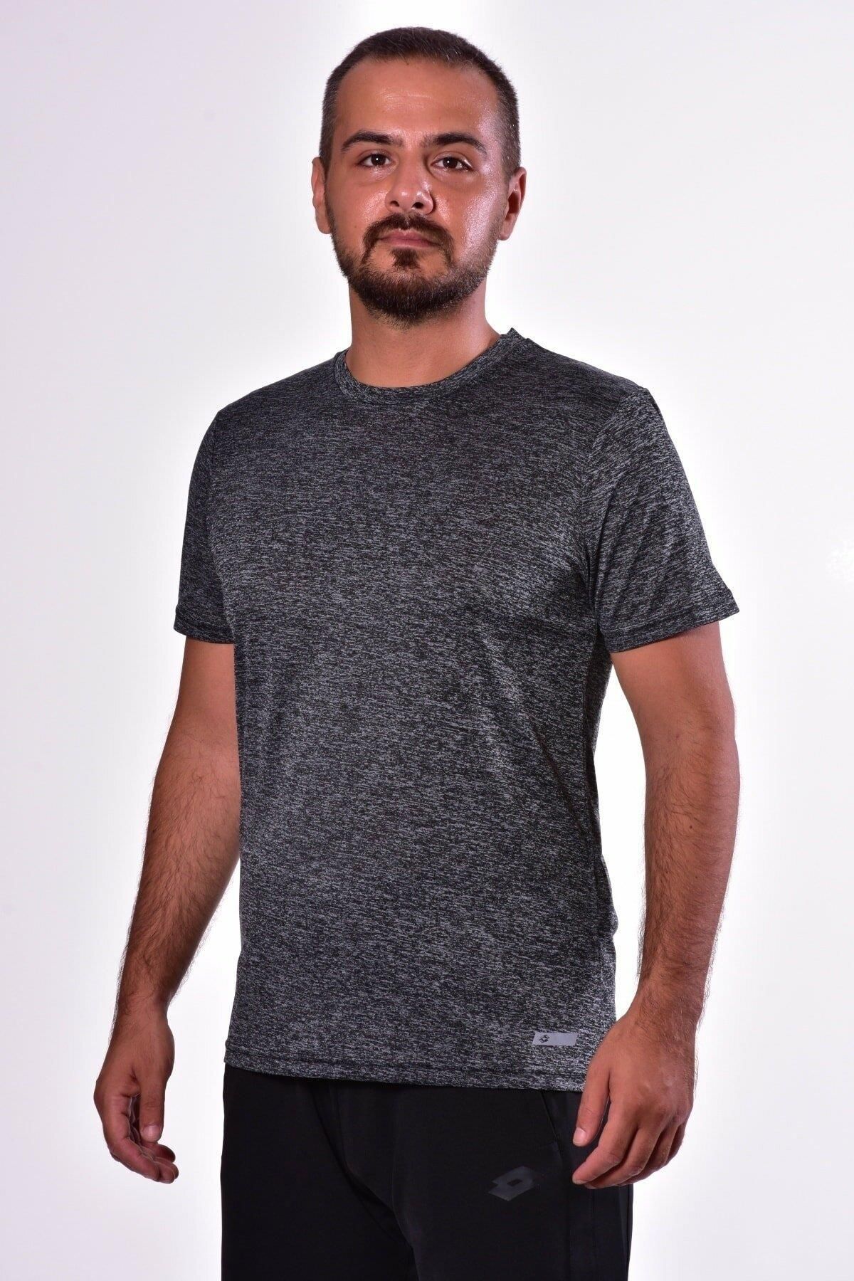 Lotto-W1105 Model Men's Grey Plain T-Shirt 2