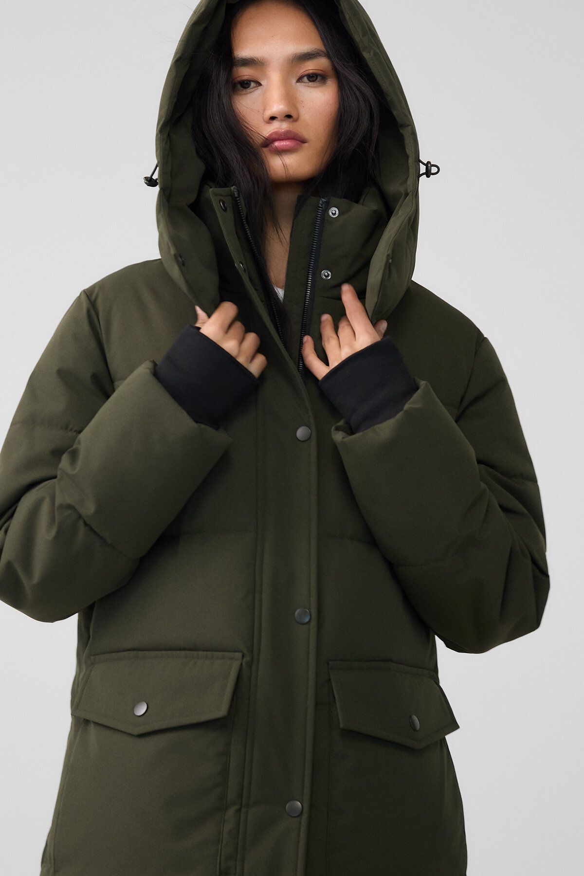 Stradivarius-Long puffer coat with hood 4