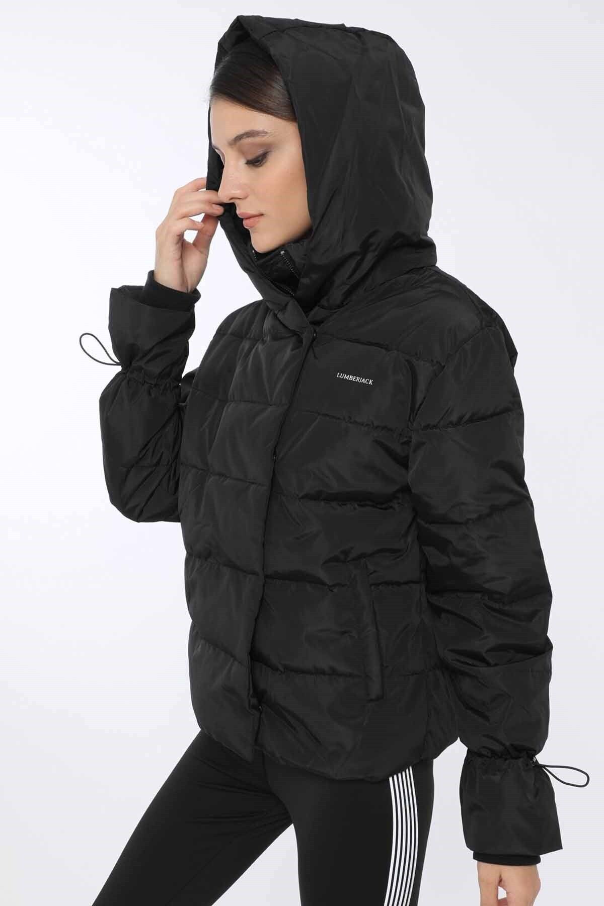 lumberjack Sn71 Palton Scurt Karina Pentru Femei 101044572 Palton Negru Femeie - XS