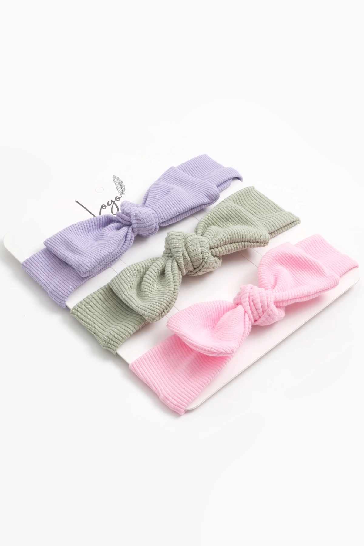 LOGO AKSESUAR 0-3 Yaş Kız Bebek Bandana 3'lü Set (LİLA-PEMBE-ÇAĞLA YEŞİLİ) fotoğrafı 2 (önizleme)