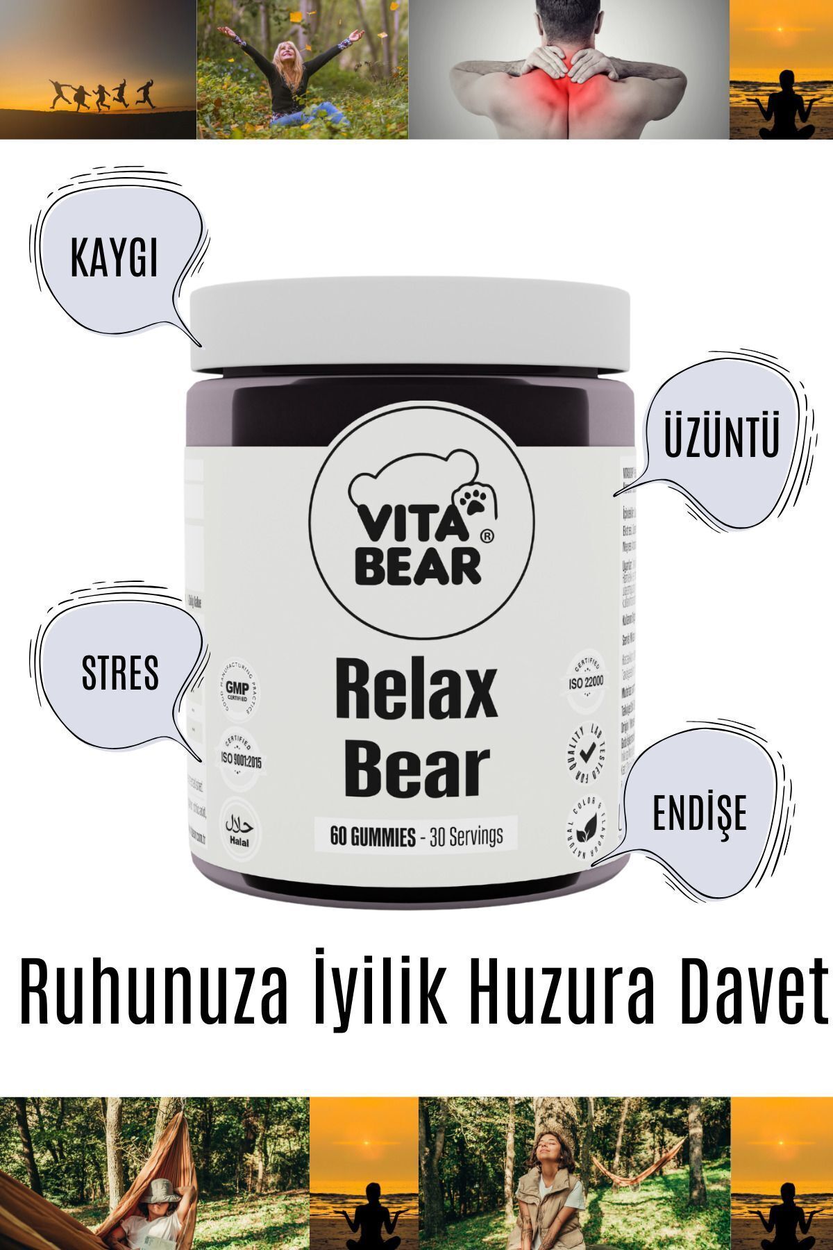 Vita Bear-Relax Bear 60 Gummies - Vitamin Relieving Stress, Anxiety, Worry and Sadness 3