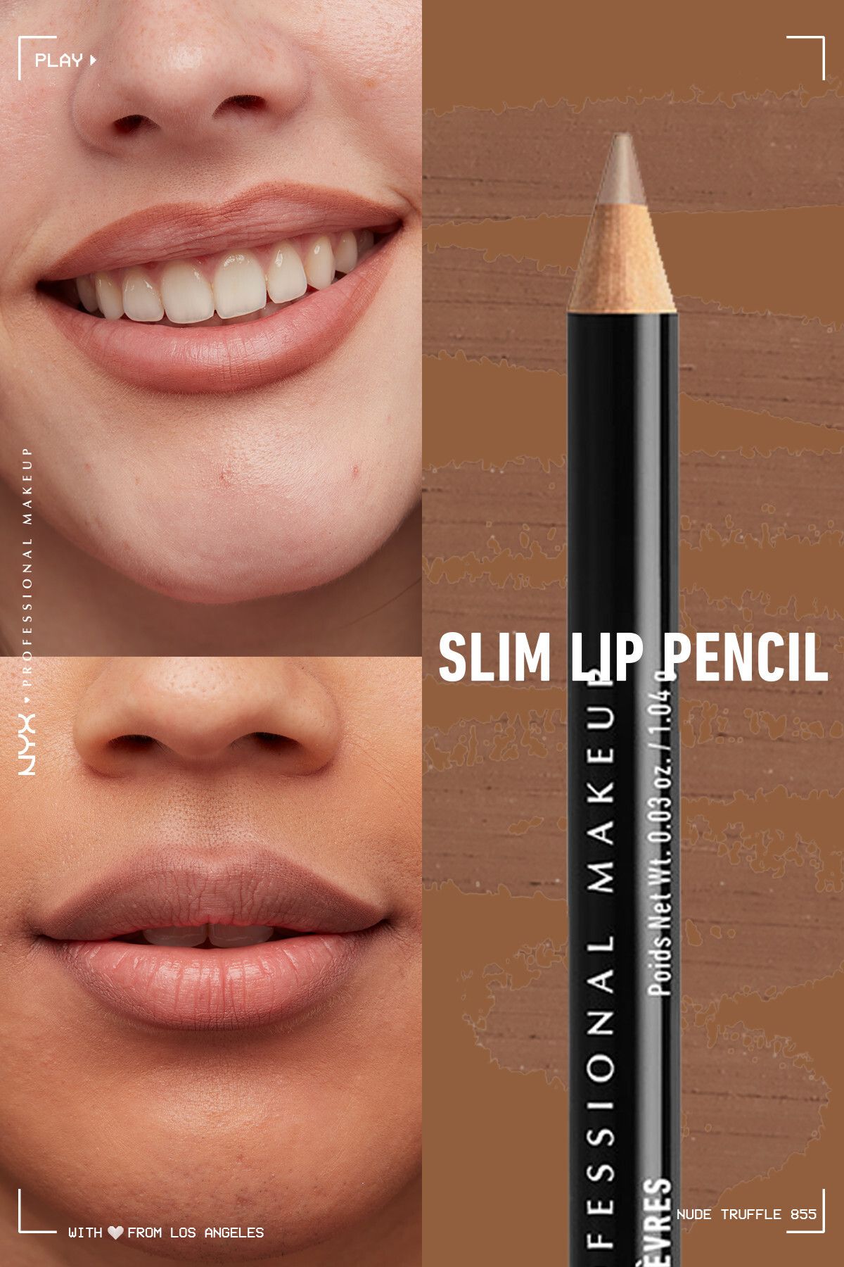 NYX Professional Makeup-Nude Tone Lip Liner - Slim Lip Pencil Nude Truffle 3