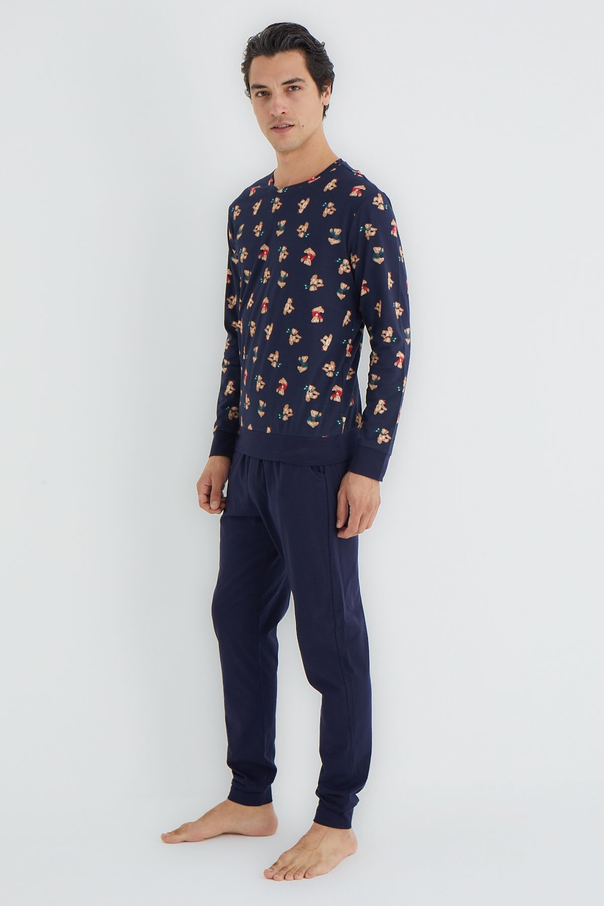 Trendyol Collection Wielokolorowy, Regularny, Dzianinowy Zestaw Piżamowy Tmnaw25pt00072 Mężczyzna - XL