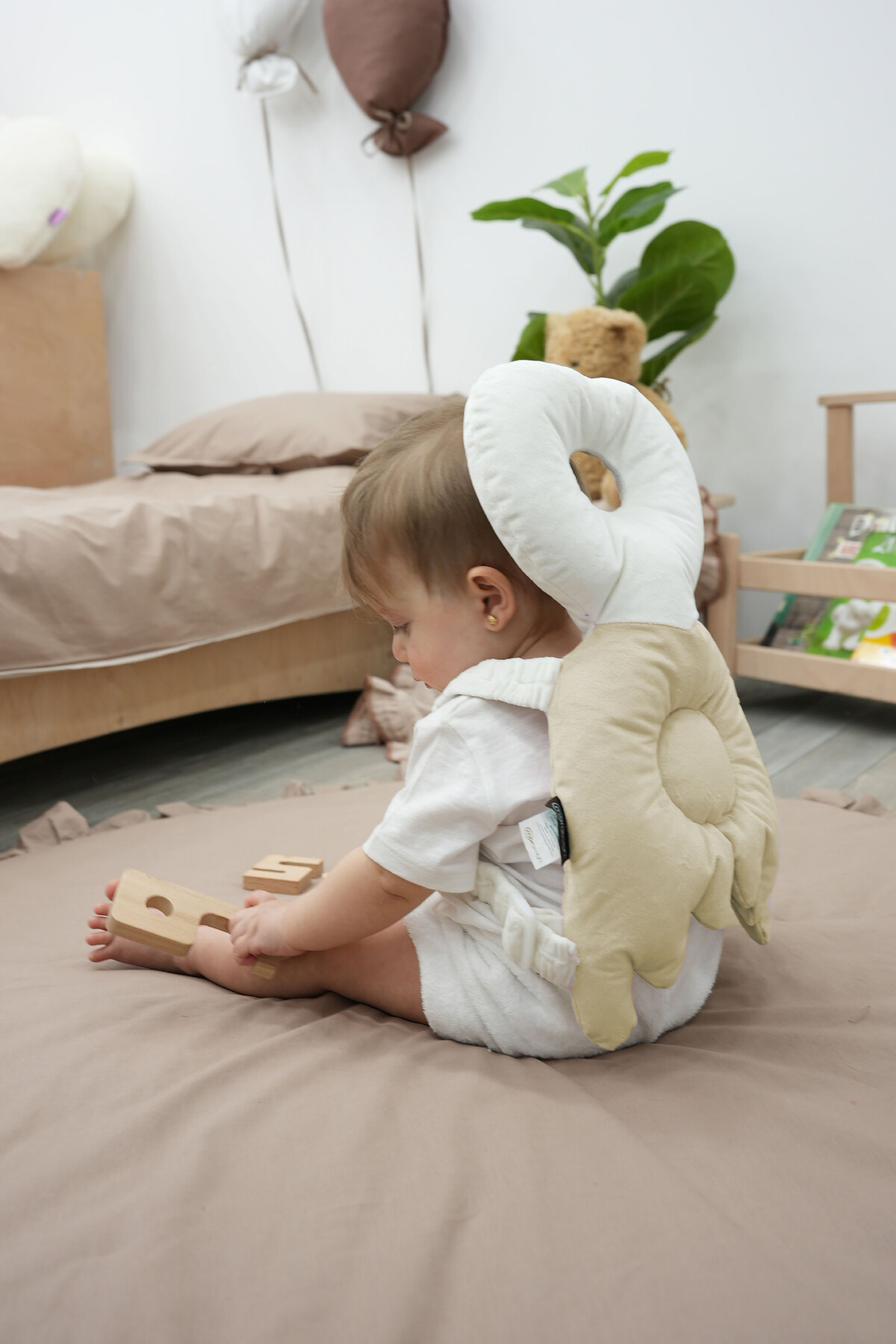 mordesign Bebek Kafa Koruma Yastığı, Ayarlanabilir Yürümeye Başlayan Koruma Yastığı, Melek Kanadı, Medium