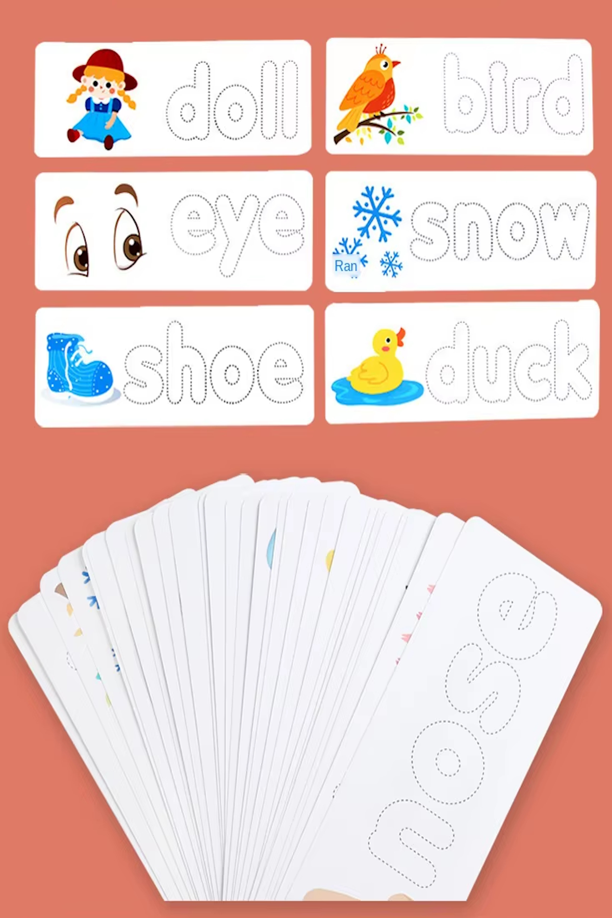 Hyd İngilizce Kelime Bulmaca Eşleştirme Yazma Kartları ve Ahşap Harfler Montessori Eğitici Oyuncak fotoğrafı 5 (önizleme)