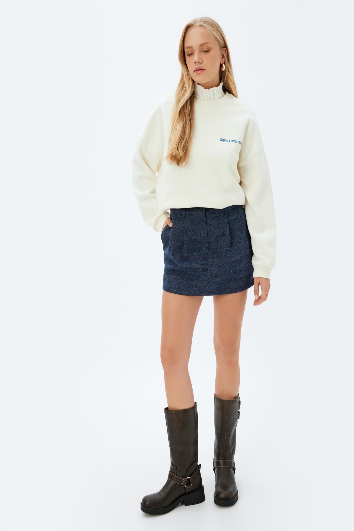Koton-Off-White Women's Sweatshirt 5Wak10023Pk 2