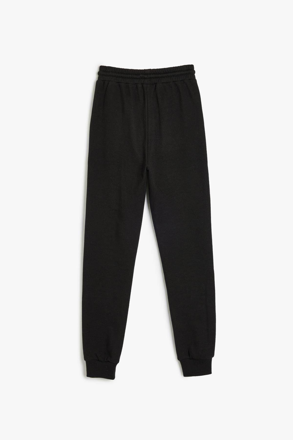 شلوار گرمکن پسرانه مشکی کوتونKoton | 5WKB40146TK اورجینال - تصویر 4