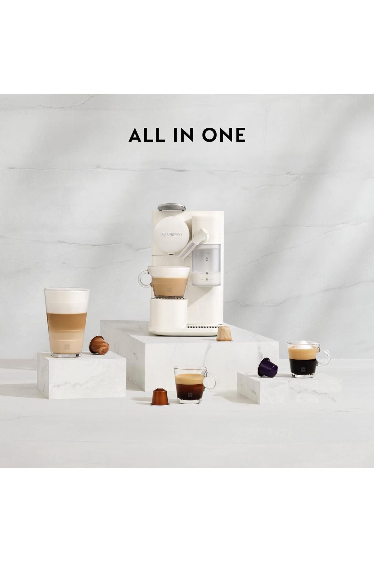 Nespresso-  ماكينة صنع القهوة Lattissima One من نسبريسو، بورسلين أبيض - إصدار الإمارات العربية المتحدة 9